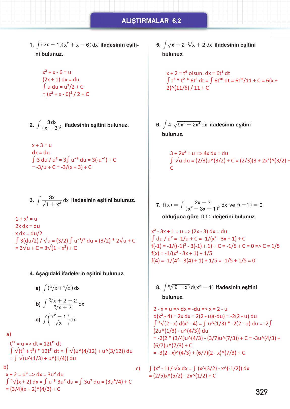 12. Sınıf Meb Yayınları Matematik Ders Kitabı Sayfa 329 Cevapları 12. Sınıf Meb Yayınları Matematik Ders Kitabı Sayfa 329 Cevapları
