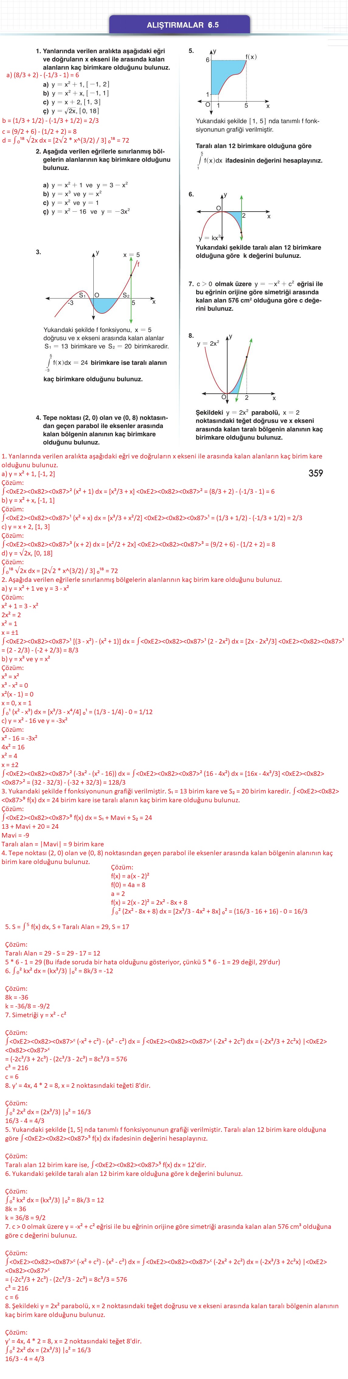 12. Sınıf Meb Yayınları Matematik Ders Kitabı Sayfa 359 Cevapları