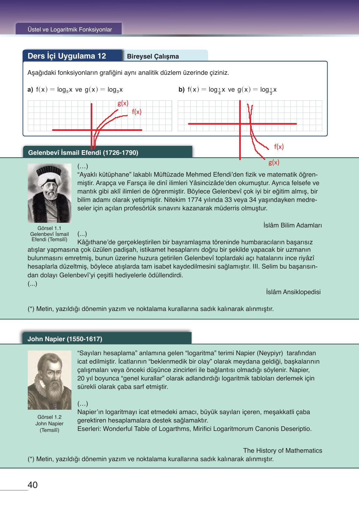 12. Sınıf Meb Yayınları Matematik Ders Kitabı Sayfa 40 Cevapları