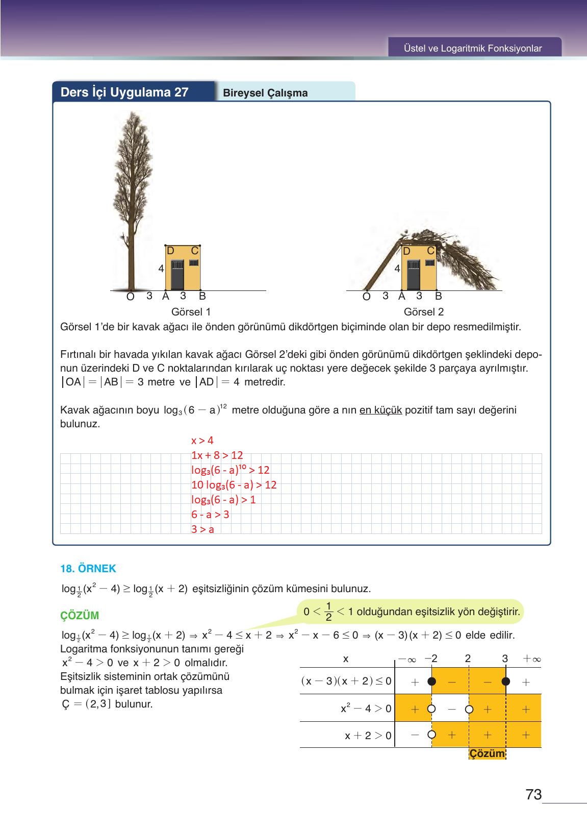 12. Sınıf Meb Yayınları Matematik Ders Kitabı Sayfa 73 Cevapları