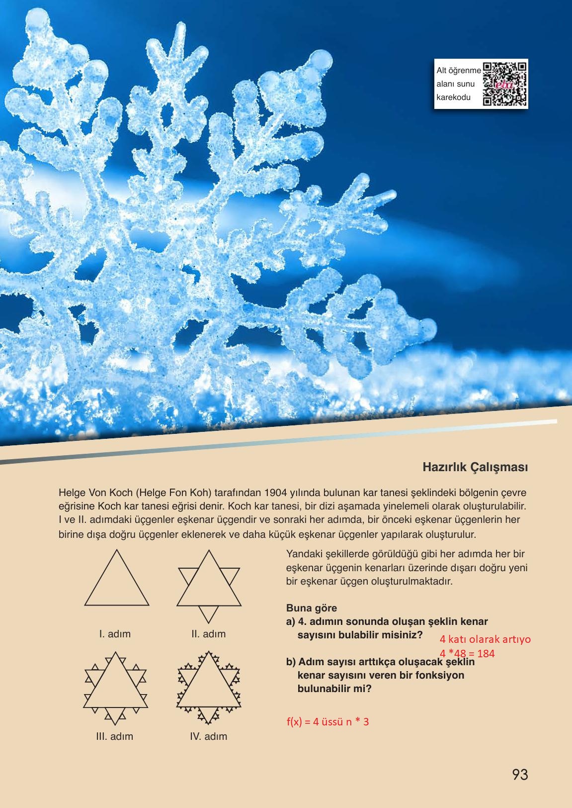 12. Sınıf Meb Yayınları Matematik Ders Kitabı Sayfa 93 Cevapları 12. Sınıf Meb Yayınları Matematik Ders Kitabı Sayfa 93 Cevapları