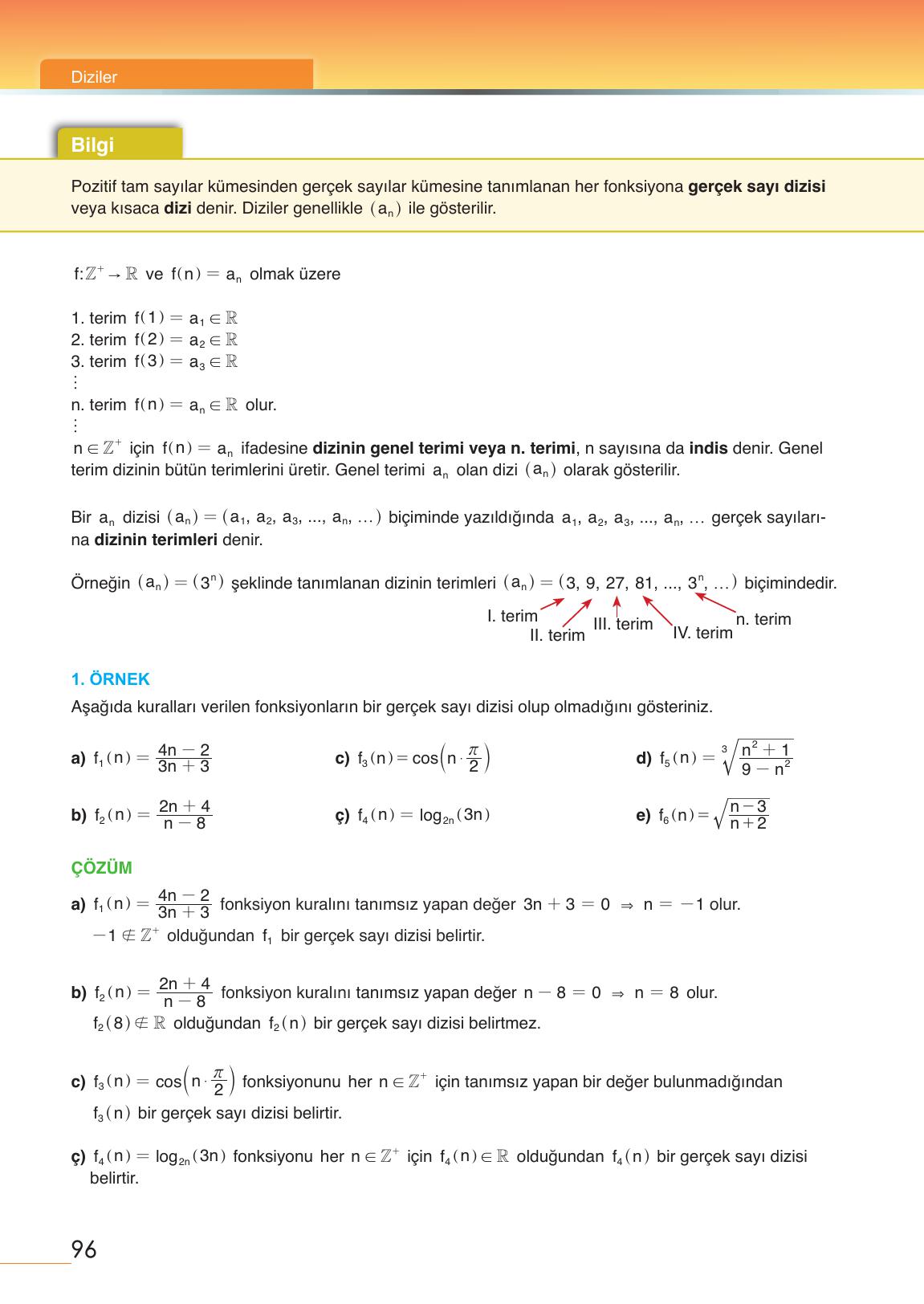 12. Sınıf Meb Yayınları Matematik Ders Kitabı Sayfa 96 Cevapları 12. Sınıf Meb Yayınları Matematik Ders Kitabı Sayfa 96 Cevapları