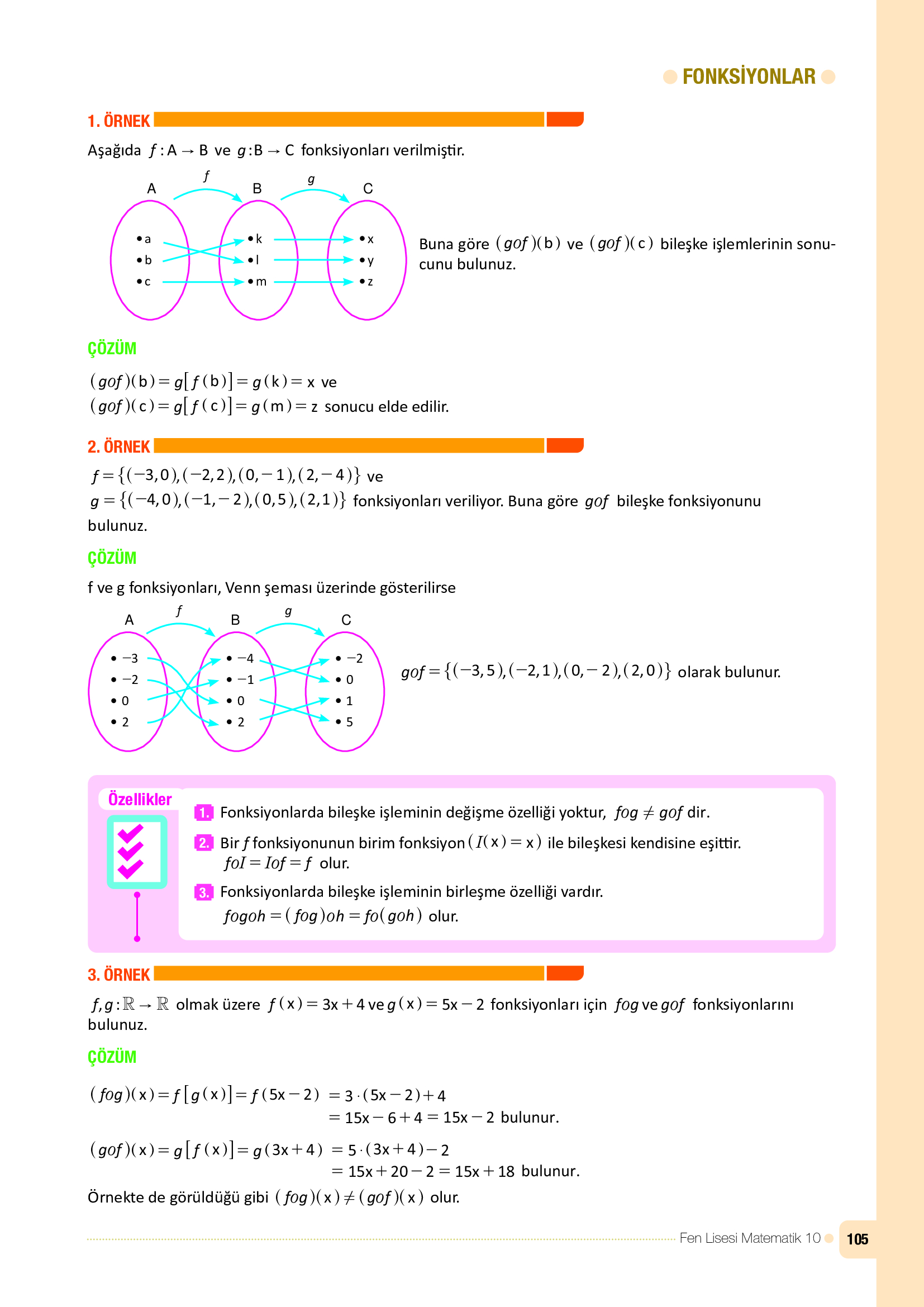 10. Sınıf Meb Yayınları Fen Lisesi Matematik Ders Kitabı Sayfa 105 Cevapları
