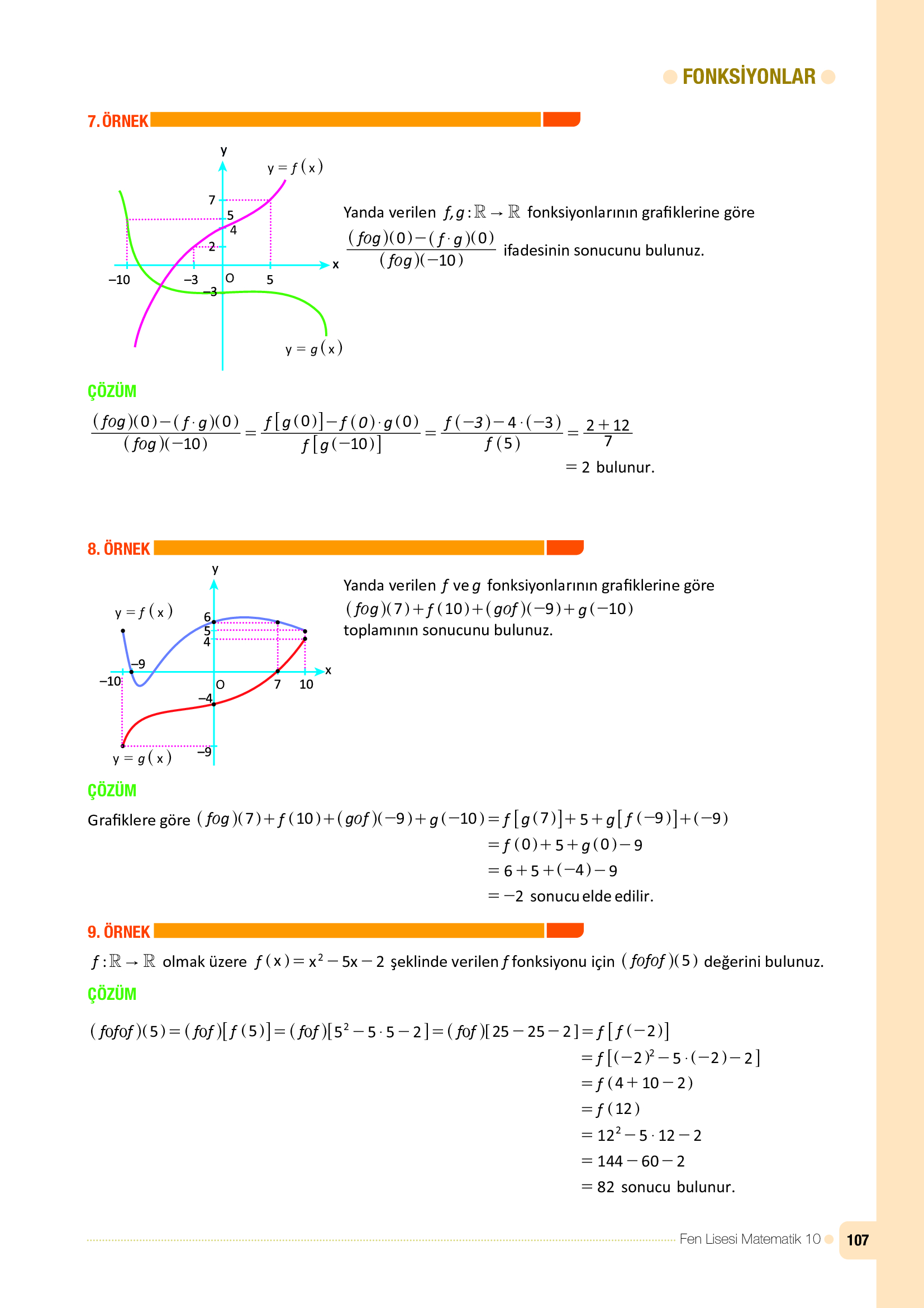 10. Sınıf Meb Yayınları Fen Lisesi Matematik Ders Kitabı Sayfa 107 Cevapları