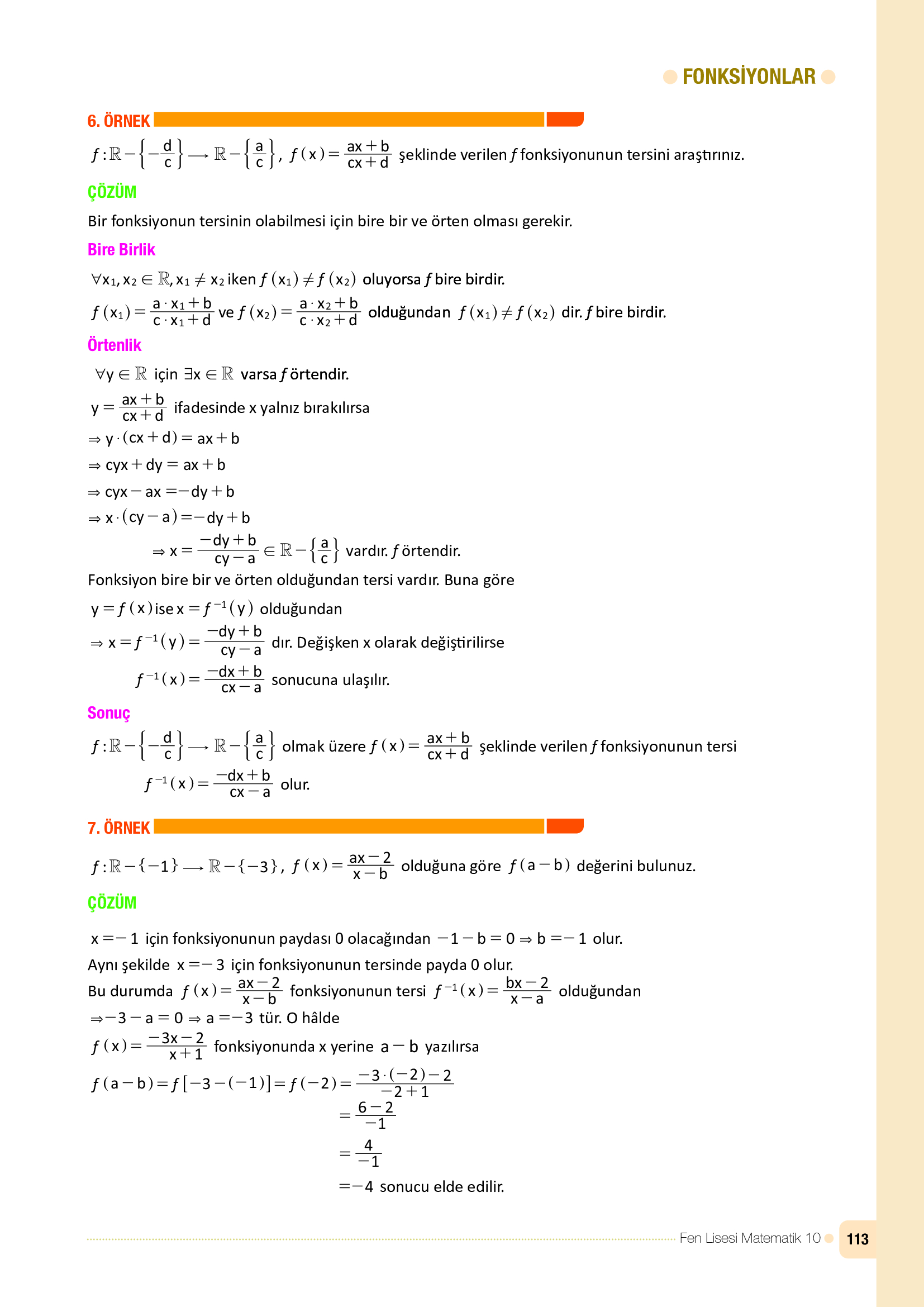 10. Sınıf Meb Yayınları Fen Lisesi Matematik Ders Kitabı Sayfa 113 Cevapları 10. Sınıf Meb Yayınları Fen Lisesi Matematik Ders Kitabı Sayfa 113 Cevapları