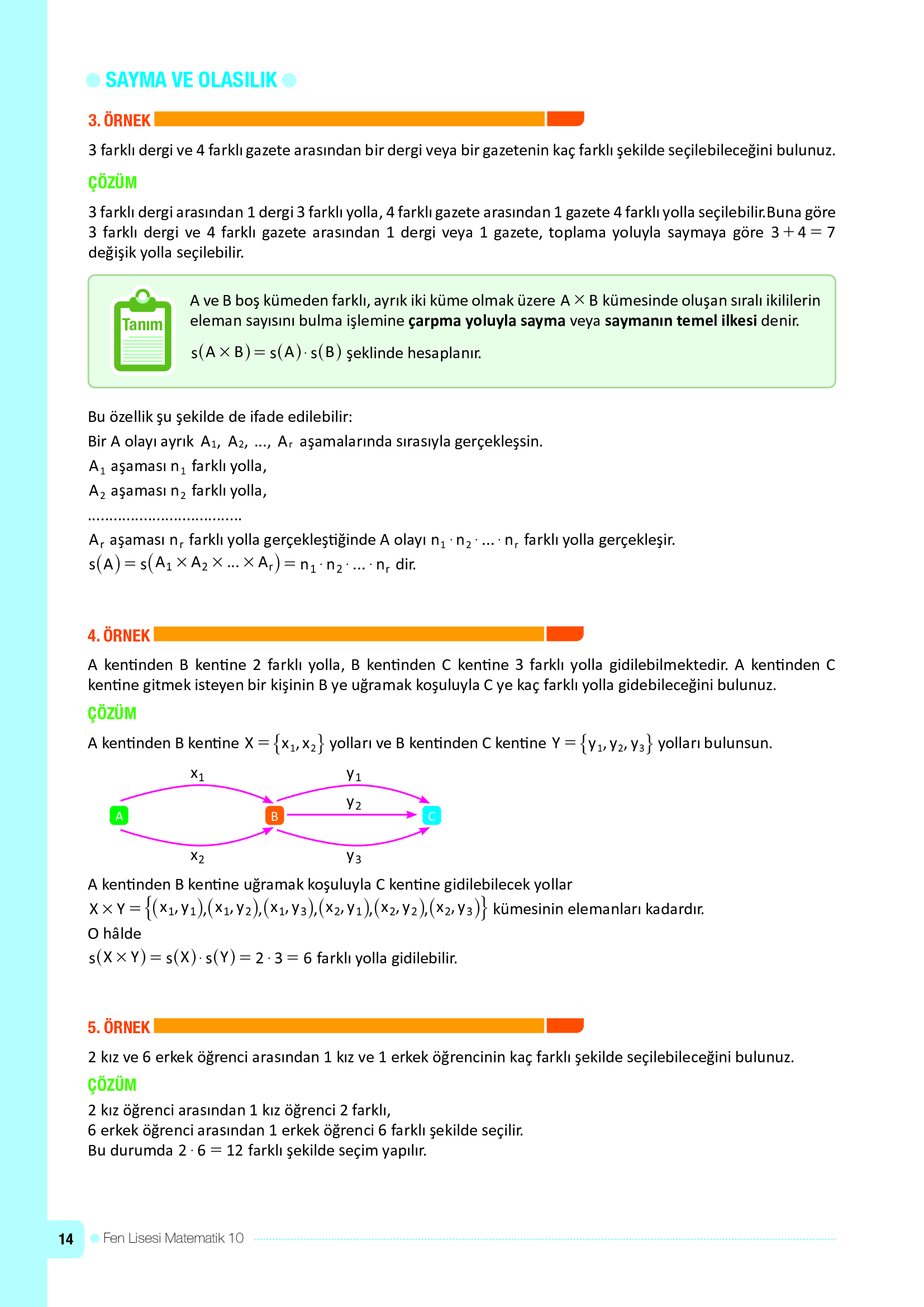10. Sınıf Meb Yayınları Fen Lisesi Matematik Ders Kitabı Sayfa 14 Cevapları