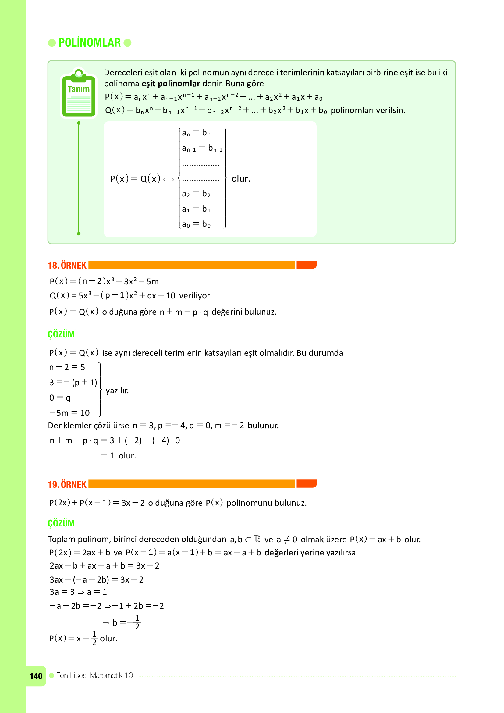 10. Sınıf Meb Yayınları Fen Lisesi Matematik Ders Kitabı Sayfa 140 Cevapları 10. Sınıf Meb Yayınları Fen Lisesi Matematik Ders Kitabı Sayfa 140 Cevapları