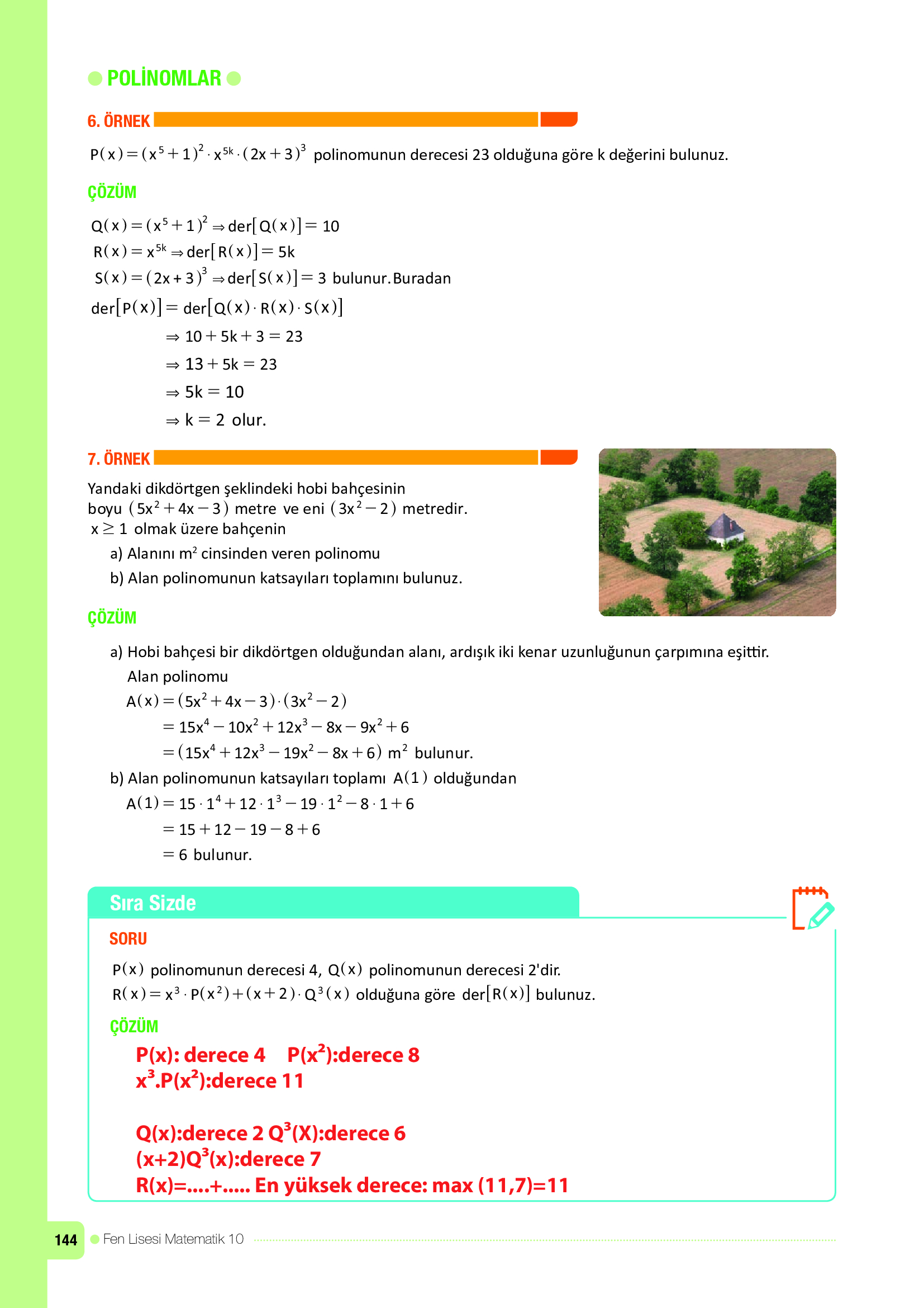 10. Sınıf Meb Yayınları Fen Lisesi Matematik Ders Kitabı Sayfa 144 Cevapları