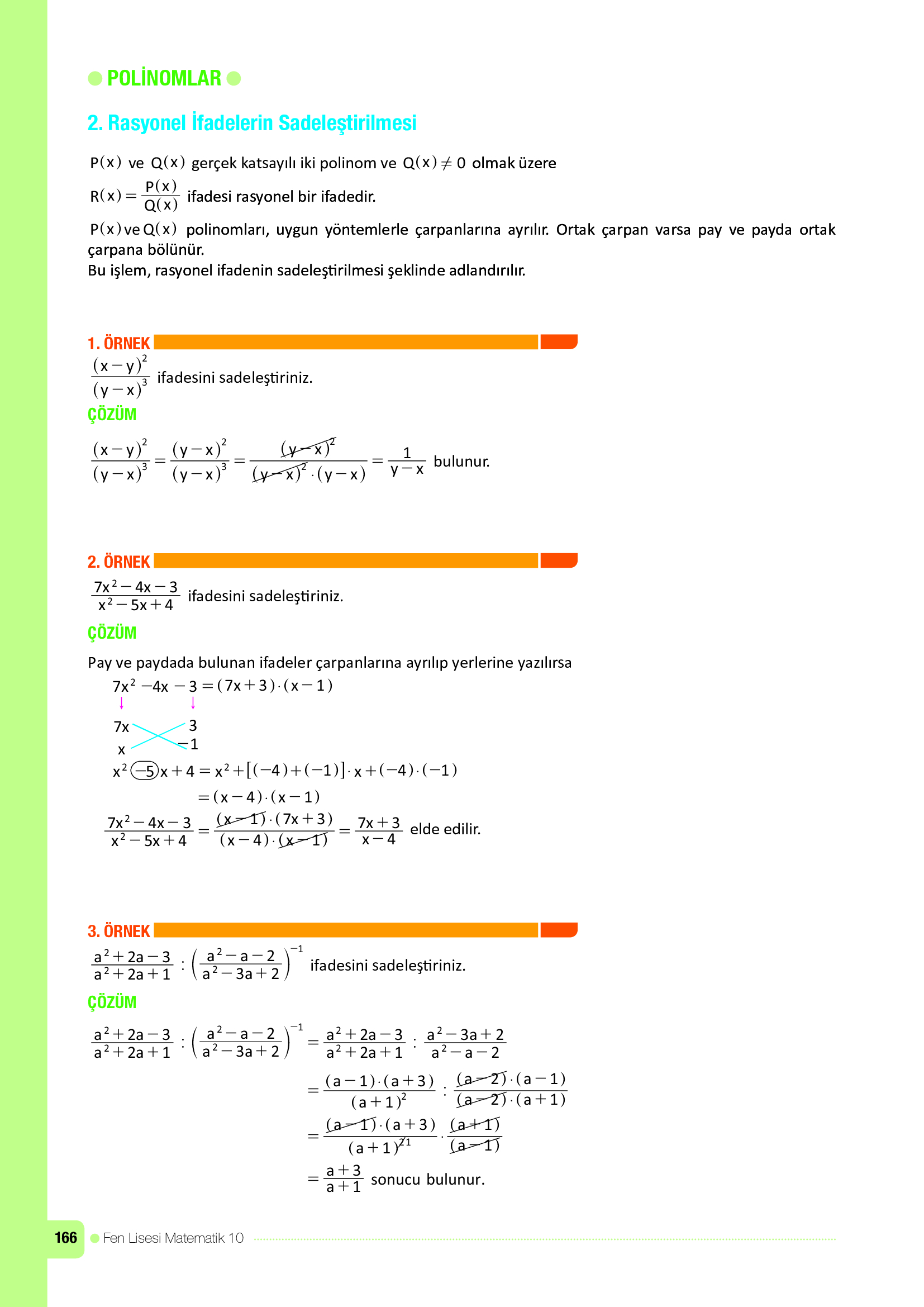 10. Sınıf Meb Yayınları Fen Lisesi Matematik Ders Kitabı Sayfa 166 Cevapları 10. Sınıf Meb Yayınları Fen Lisesi Matematik Ders Kitabı Sayfa 166 Cevapları