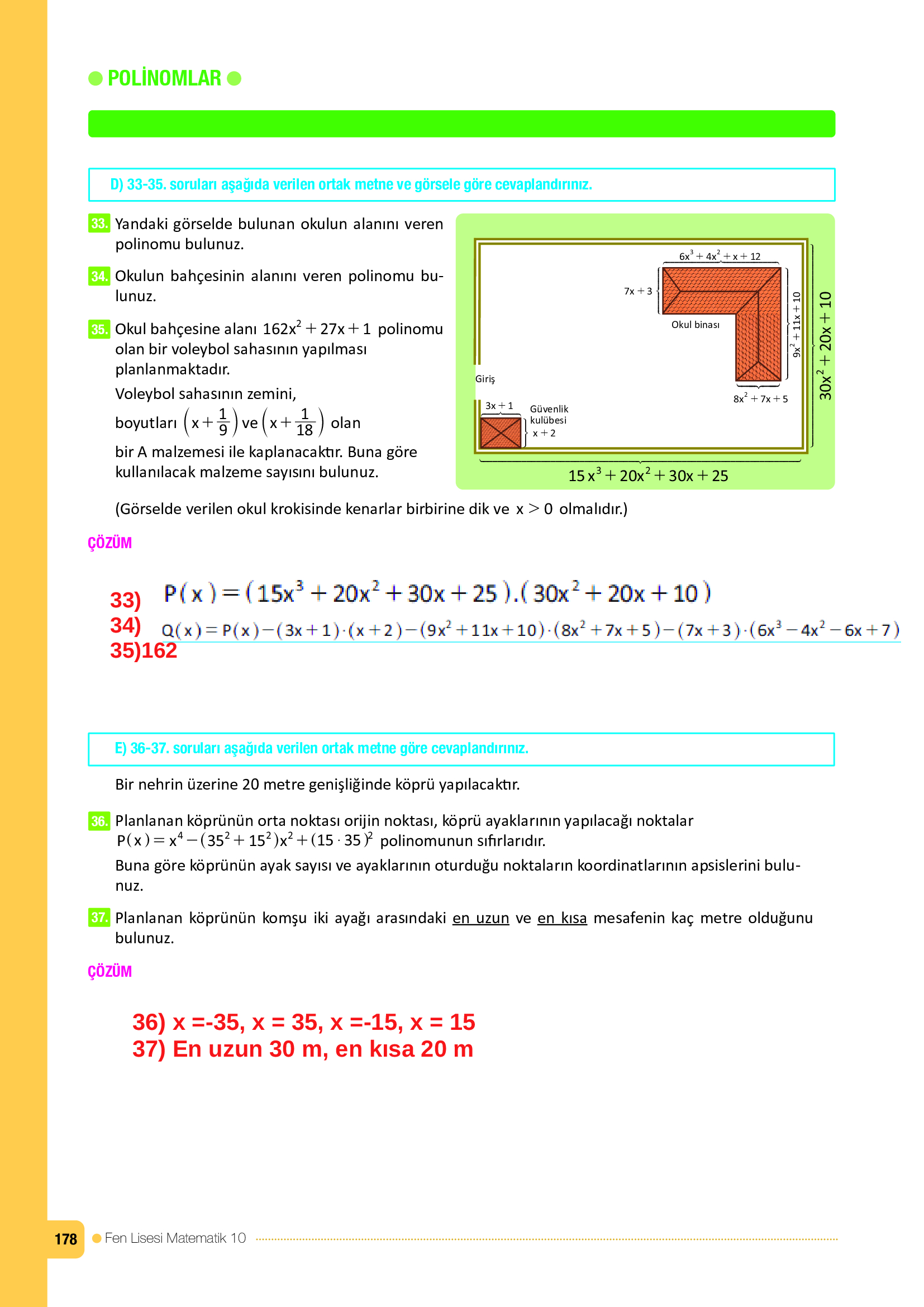 10. Sınıf Meb Yayınları Fen Lisesi Matematik Ders Kitabı Sayfa 178 Cevapları