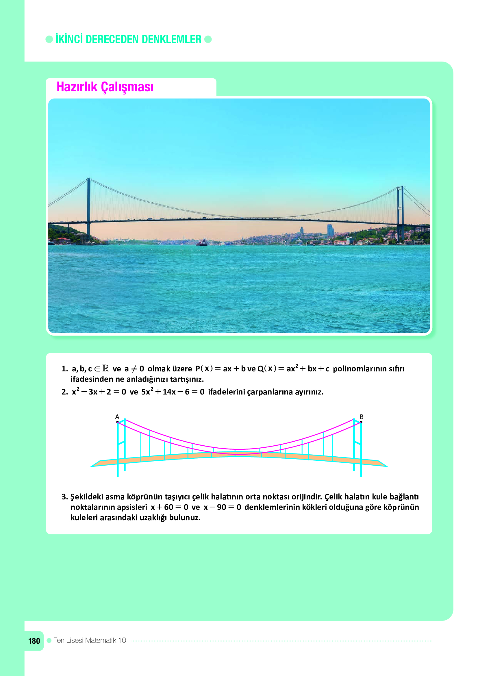 10. Sınıf Meb Yayınları Fen Lisesi Matematik Ders Kitabı Sayfa 180 Cevapları
