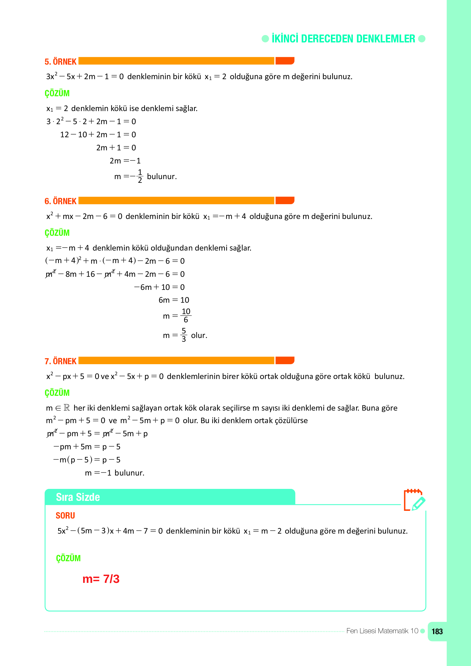 10. Sınıf Meb Yayınları Fen Lisesi Matematik Ders Kitabı Sayfa 183 Cevapları 10. Sınıf Meb Yayınları Fen Lisesi Matematik Ders Kitabı Sayfa 183 Cevapları