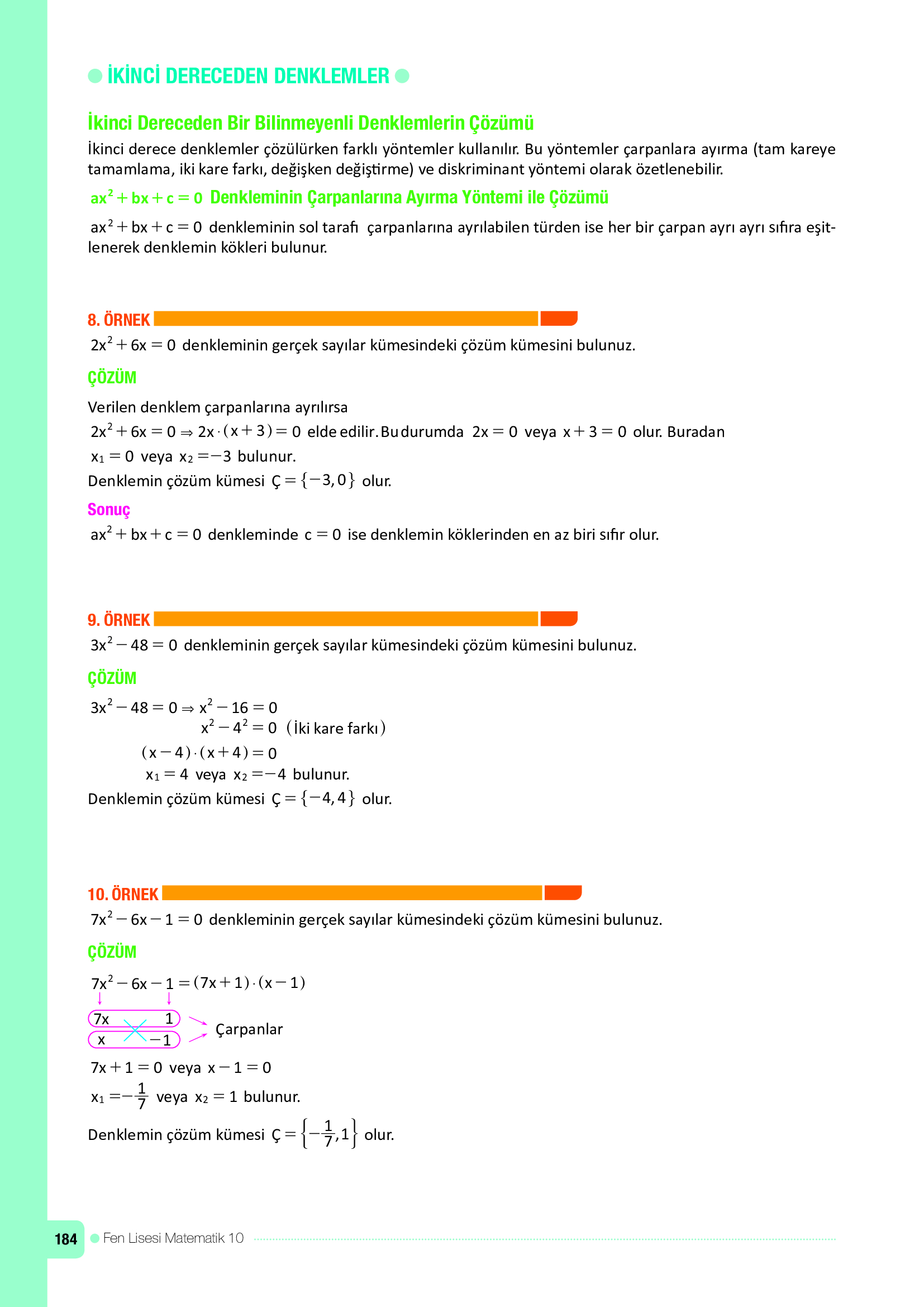 10. Sınıf Meb Yayınları Fen Lisesi Matematik Ders Kitabı Sayfa 184 Cevapları 10. Sınıf Meb Yayınları Fen Lisesi Matematik Ders Kitabı Sayfa 184 Cevapları