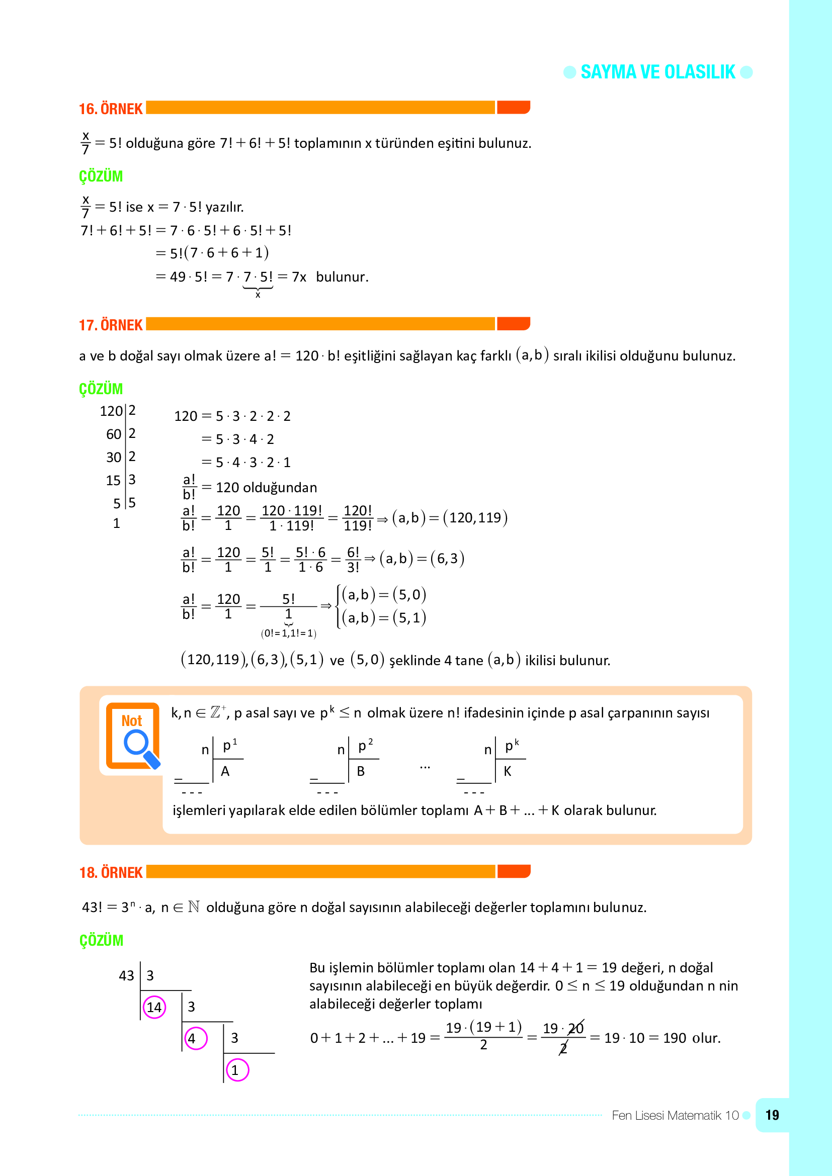 10. Sınıf Meb Yayınları Fen Lisesi Matematik Ders Kitabı Sayfa 19 Cevapları