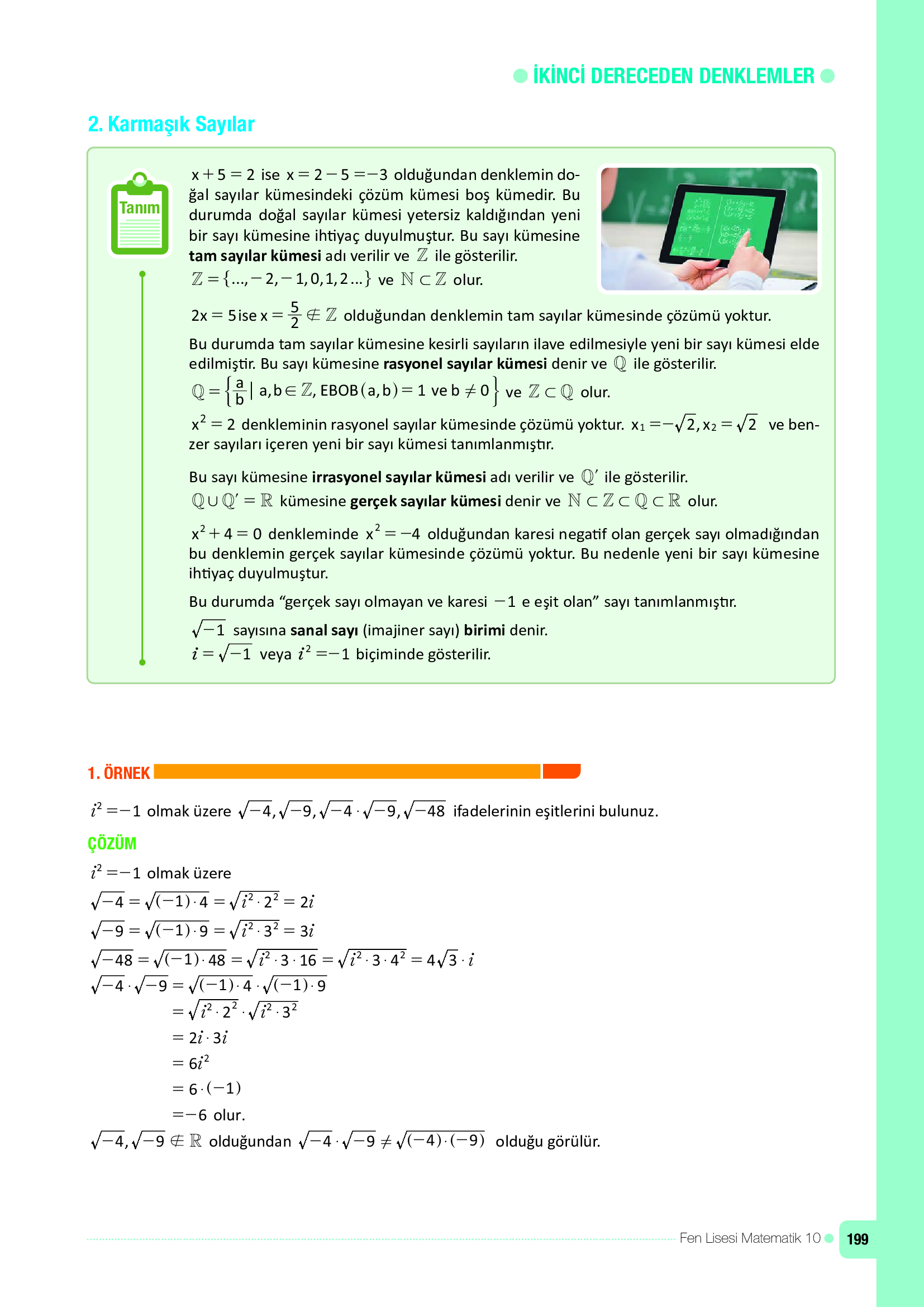 10. Sınıf Meb Yayınları Fen Lisesi Matematik Ders Kitabı Sayfa 199 Cevapları 10. Sınıf Meb Yayınları Fen Lisesi Matematik Ders Kitabı Sayfa 199 Cevapları