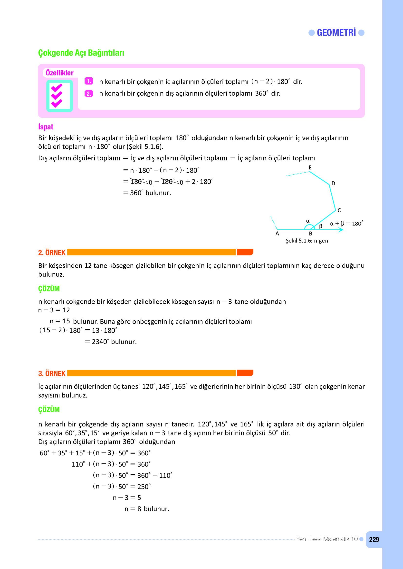 10. Sınıf Meb Yayınları Fen Lisesi Matematik Ders Kitabı Sayfa 229 Cevapları