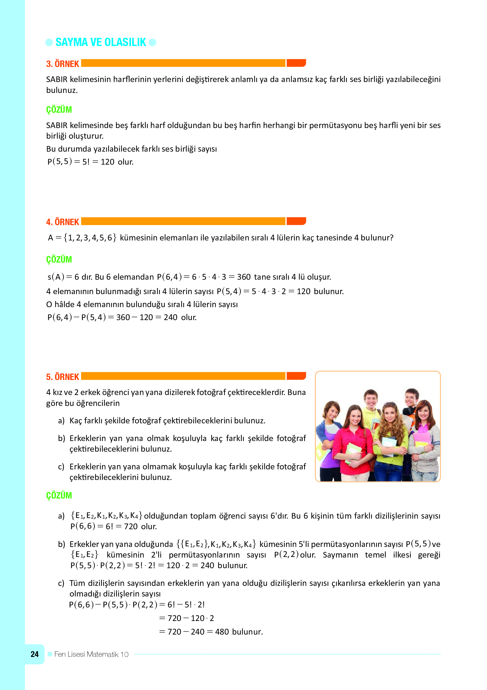 10. Sınıf Meb Yayınları Fen Lisesi Matematik Ders Kitabı Sayfa 24 Cevapları