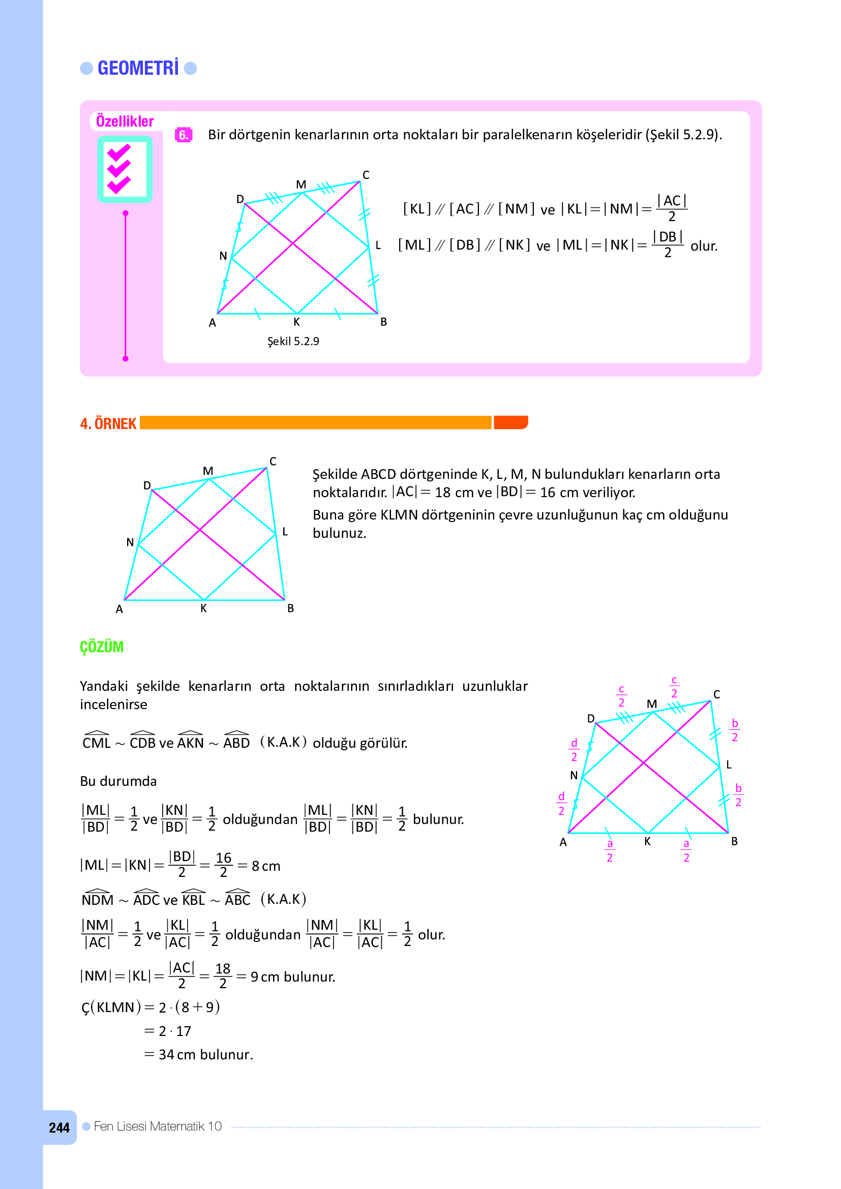 10. Sınıf Meb Yayınları Fen Lisesi Matematik Ders Kitabı Sayfa 244 Cevapları