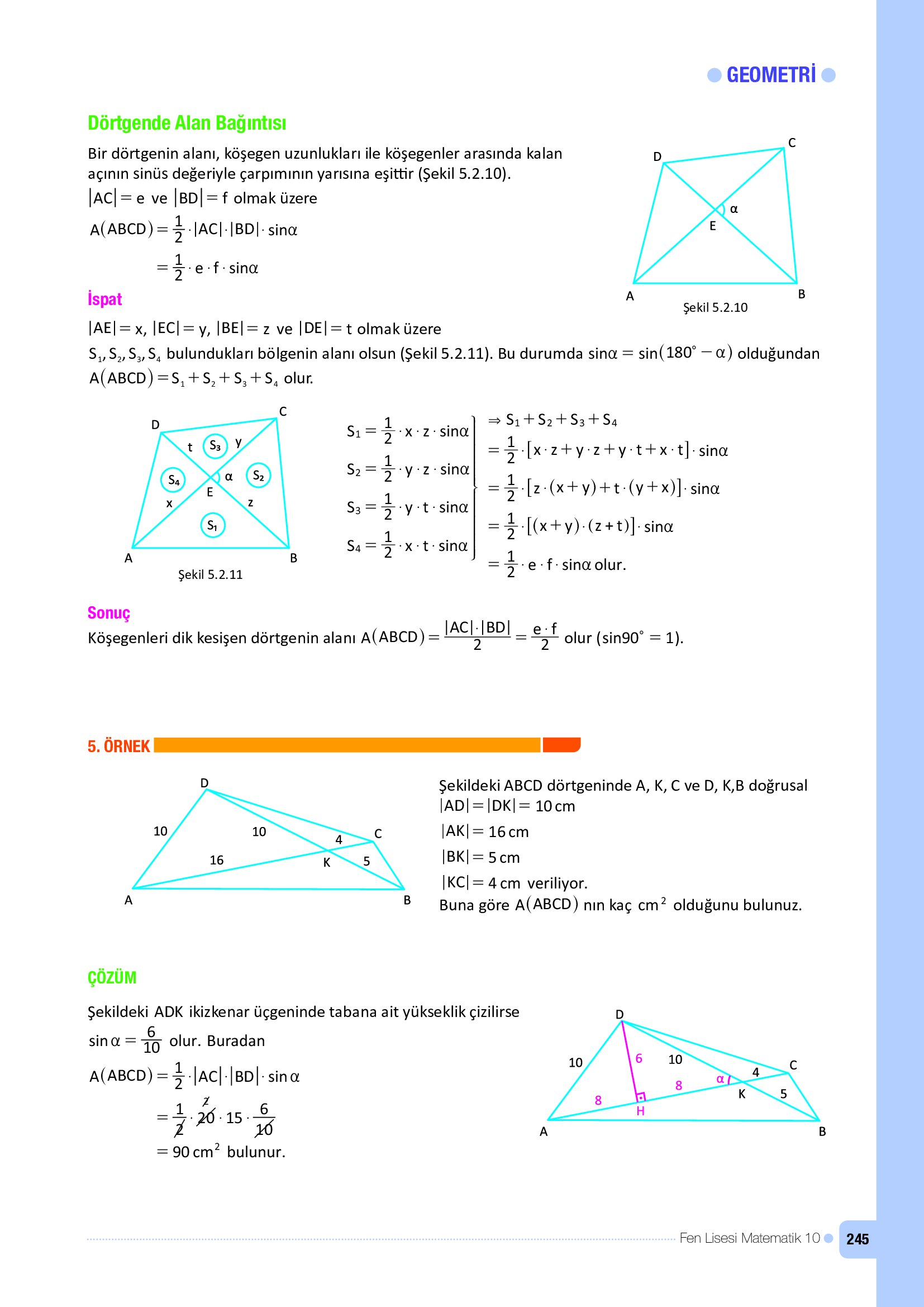 10. Sınıf Meb Yayınları Fen Lisesi Matematik Ders Kitabı Sayfa 245 Cevapları