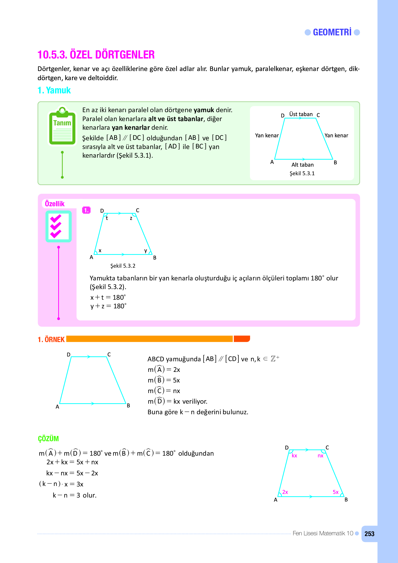 10. Sınıf Meb Yayınları Fen Lisesi Matematik Ders Kitabı Sayfa 253 Cevapları