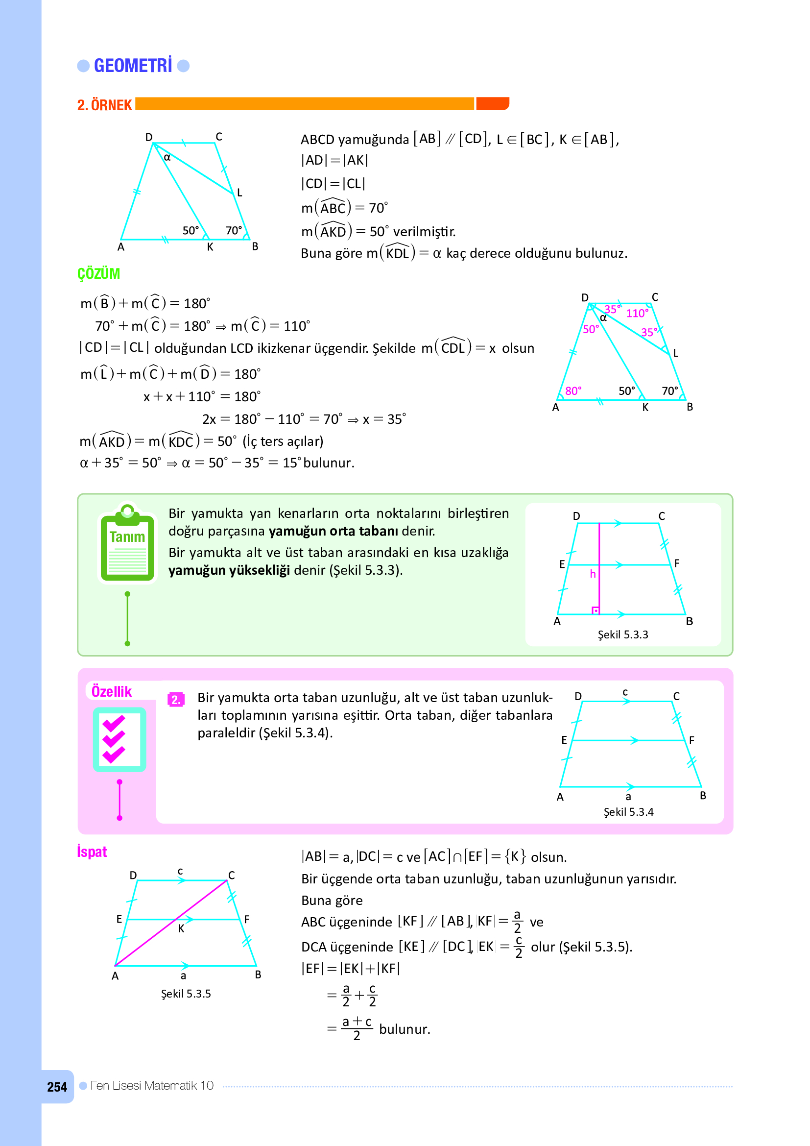 10. Sınıf Meb Yayınları Fen Lisesi Matematik Ders Kitabı Sayfa 254 Cevapları