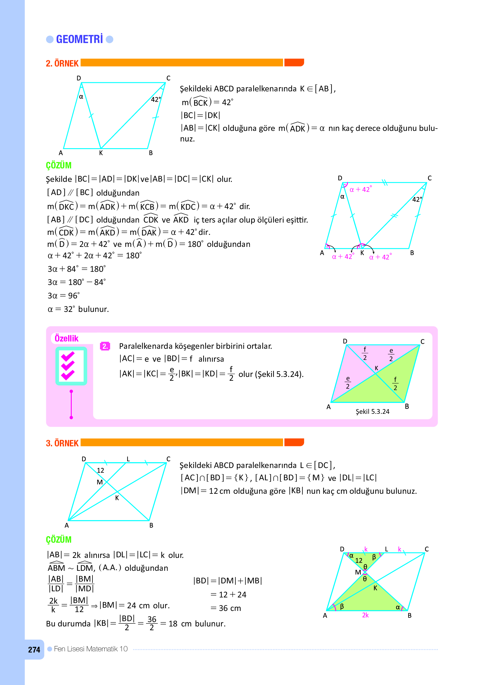 10. Sınıf Meb Yayınları Fen Lisesi Matematik Ders Kitabı Sayfa 274 Cevapları
