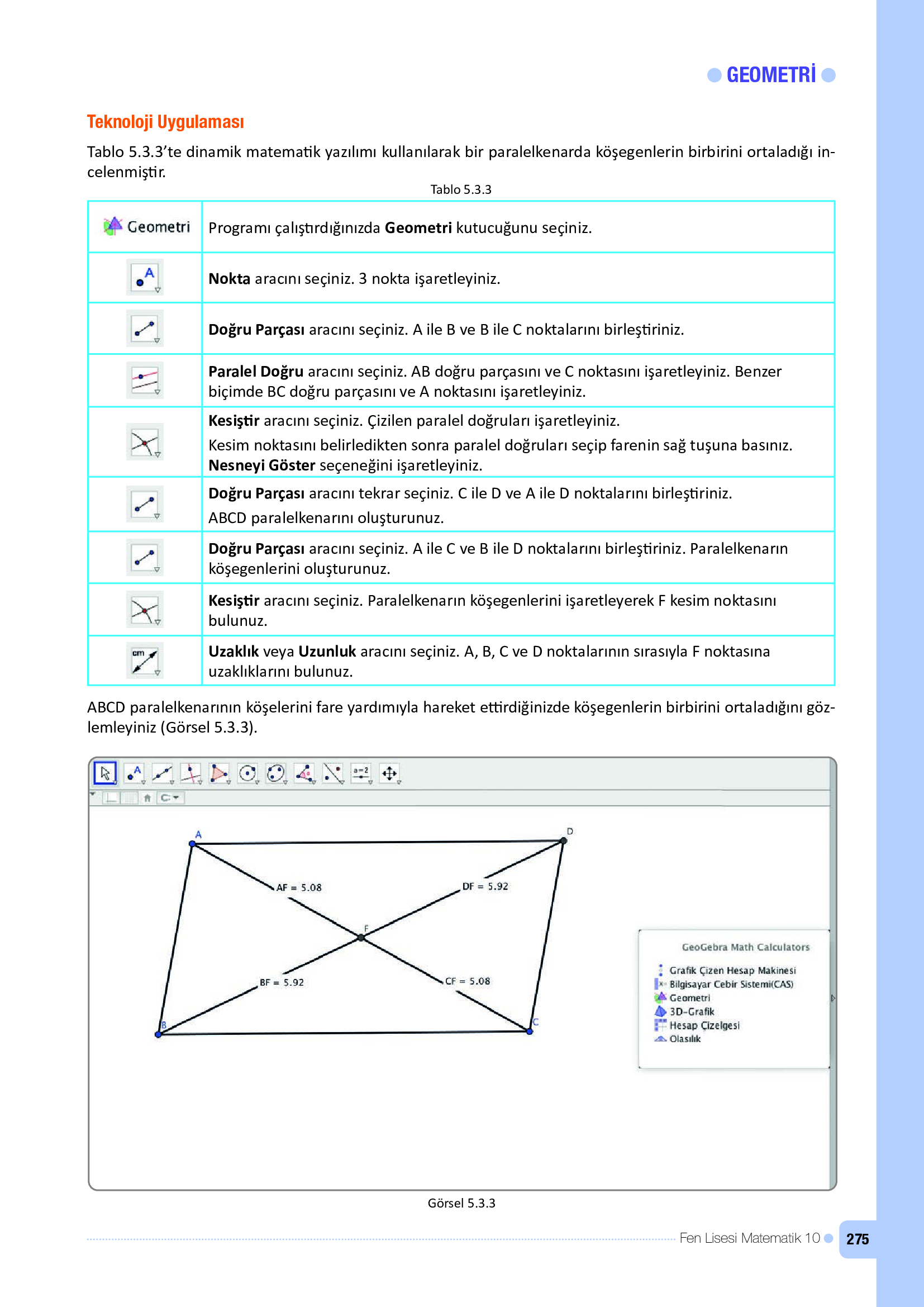 10. Sınıf Meb Yayınları Fen Lisesi Matematik Ders Kitabı Sayfa 275 Cevapları
