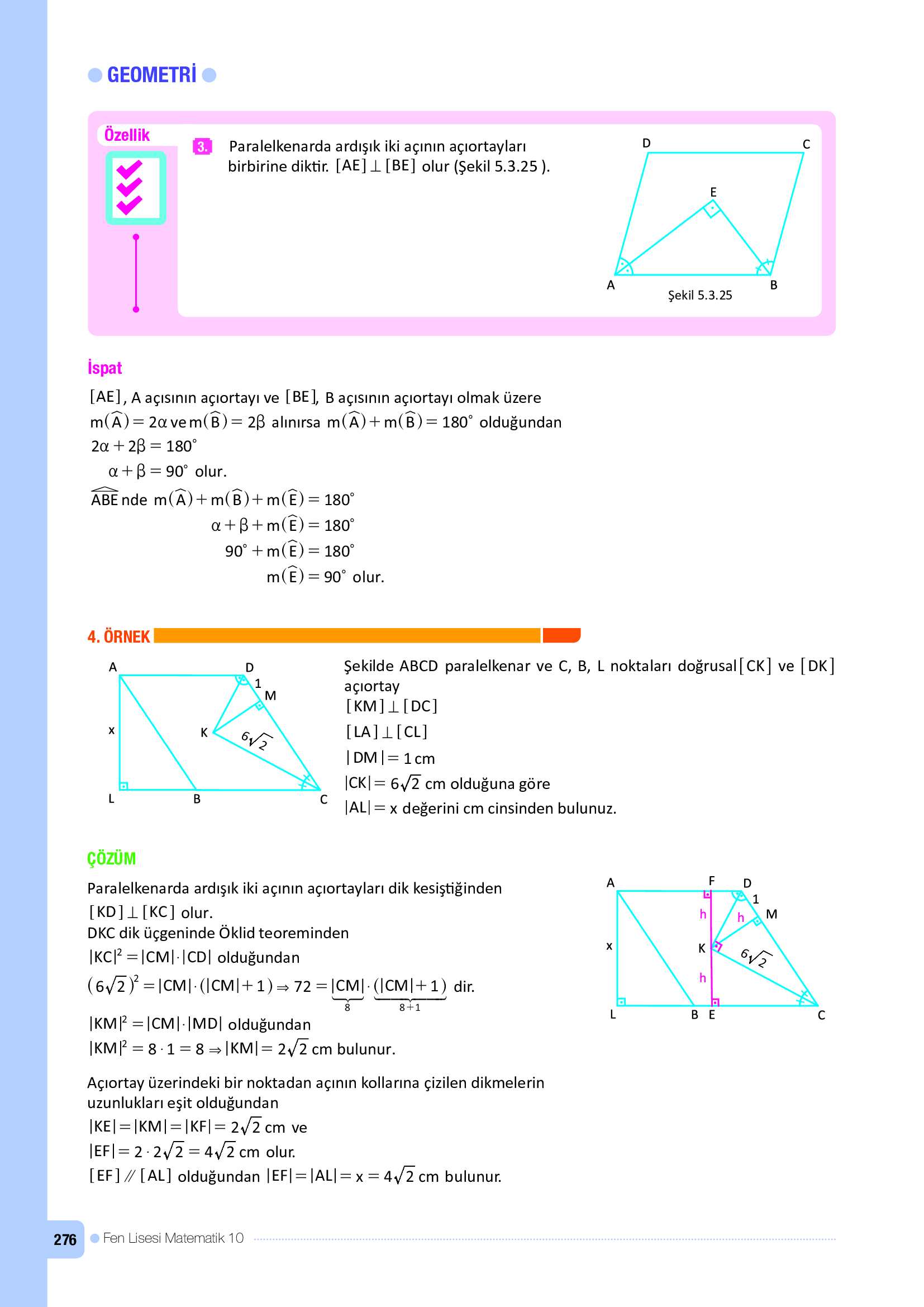 10. Sınıf Meb Yayınları Fen Lisesi Matematik Ders Kitabı Sayfa 276 Cevapları