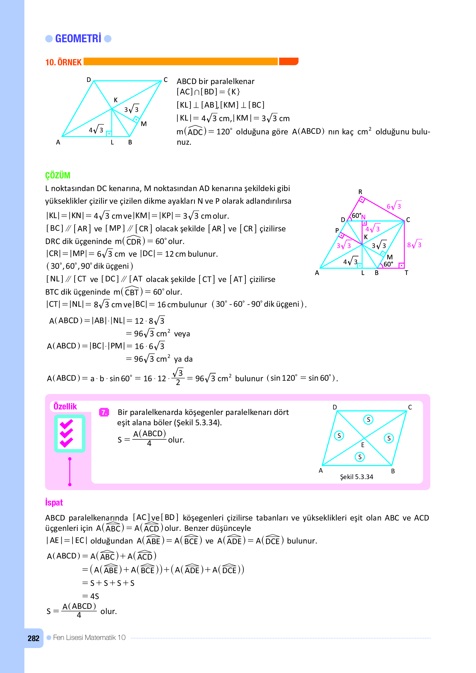 10. Sınıf Meb Yayınları Fen Lisesi Matematik Ders Kitabı Sayfa 282 Cevapları