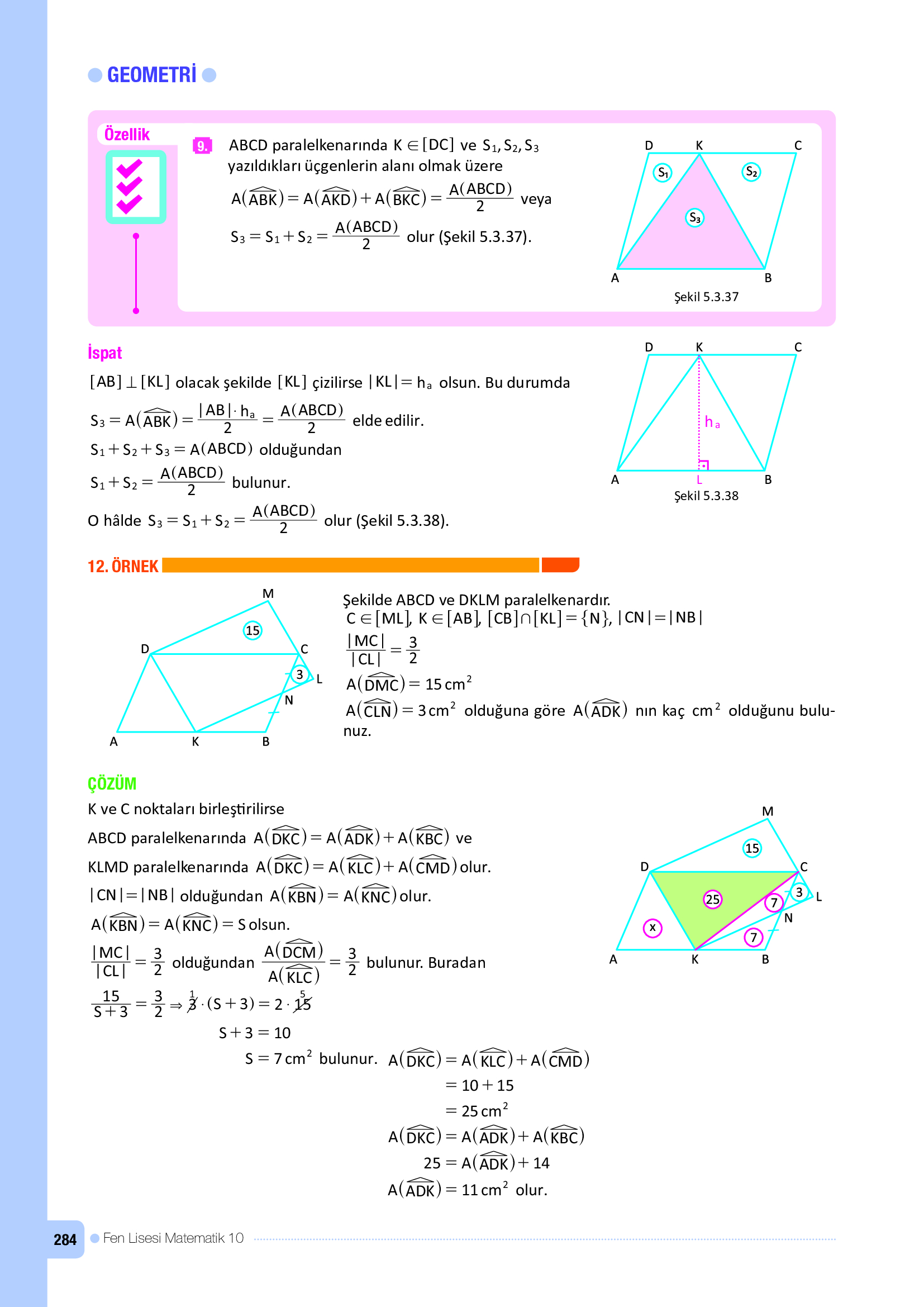 10. Sınıf Meb Yayınları Fen Lisesi Matematik Ders Kitabı Sayfa 284 Cevapları