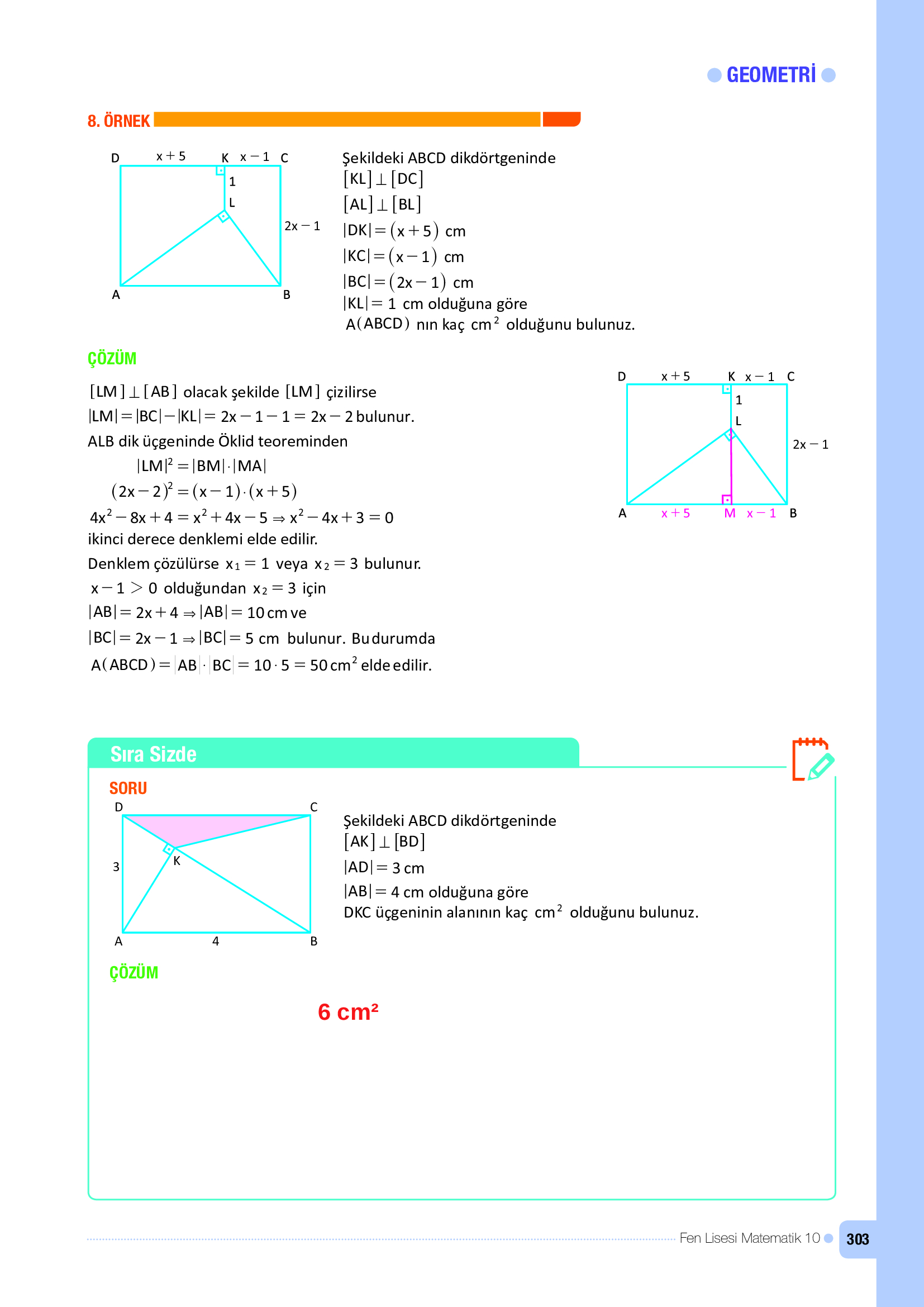 10. Sınıf Meb Yayınları Fen Lisesi Matematik Ders Kitabı Sayfa 303 Cevapları