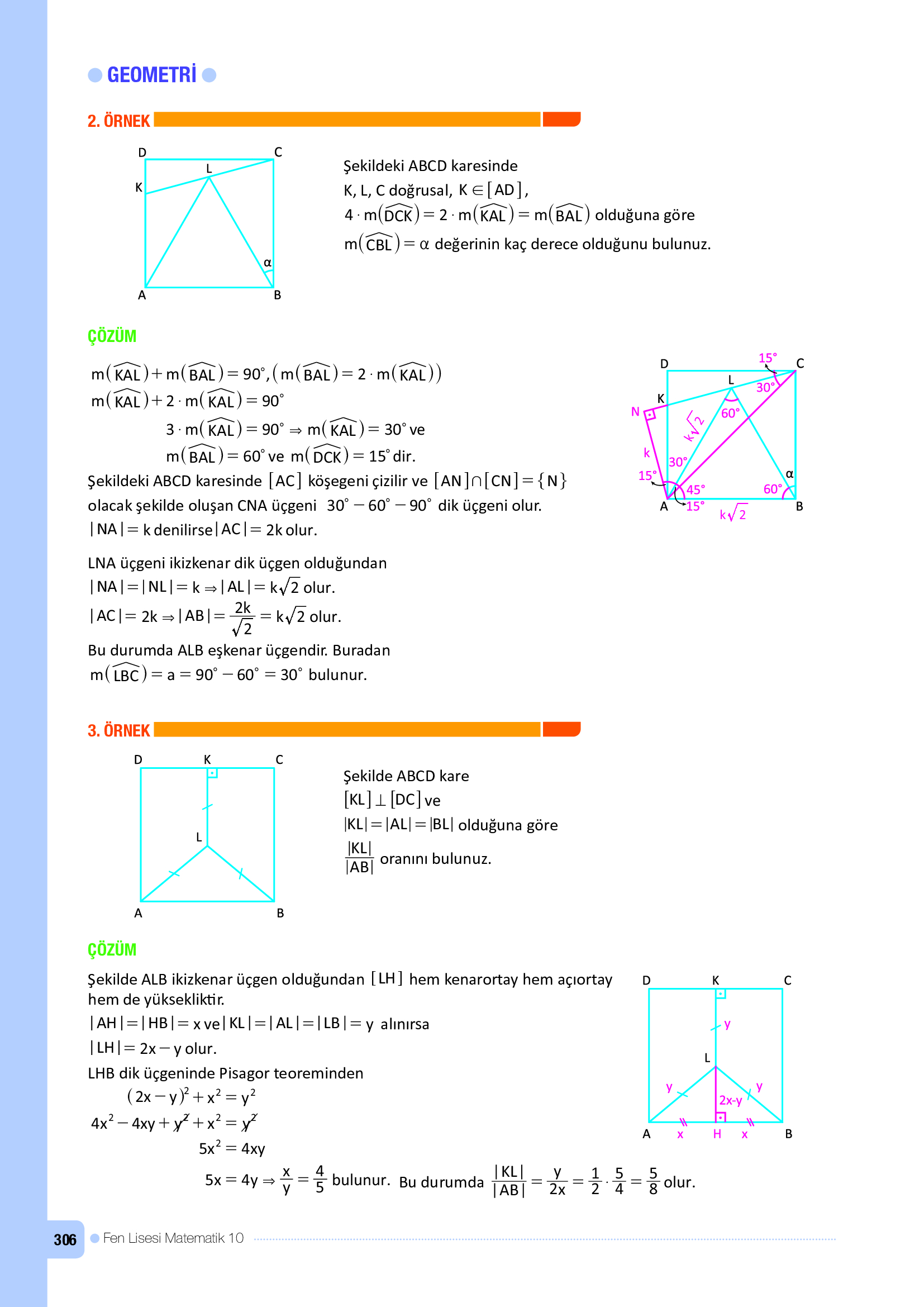 10. Sınıf Meb Yayınları Fen Lisesi Matematik Ders Kitabı Sayfa 306 Cevapları