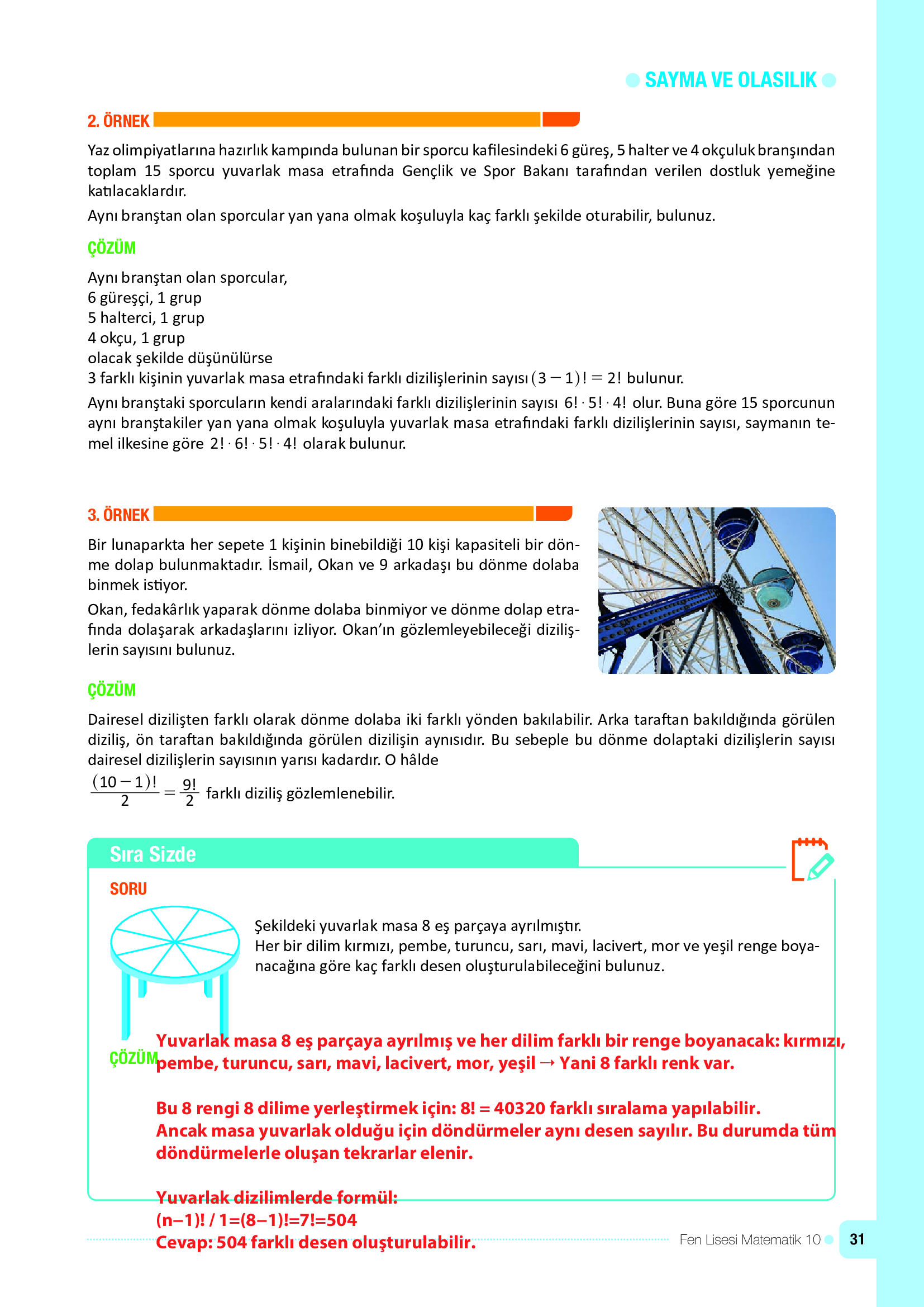 10. Sınıf Meb Yayınları Fen Lisesi Matematik Ders Kitabı Sayfa 31 Cevapları