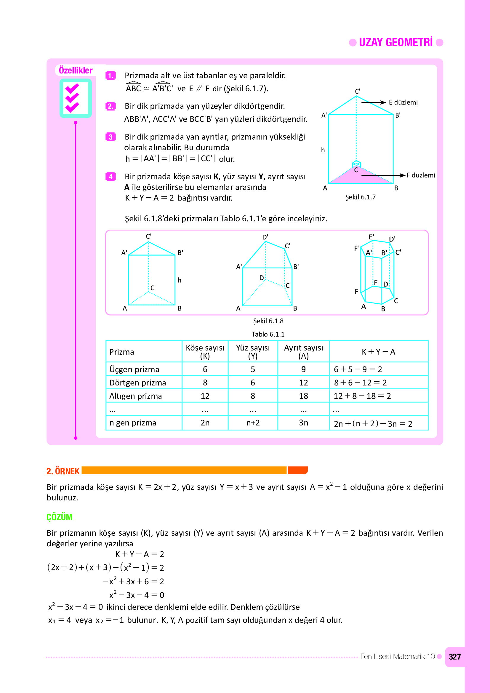10. Sınıf Meb Yayınları Fen Lisesi Matematik Ders Kitabı Sayfa 327 Cevapları