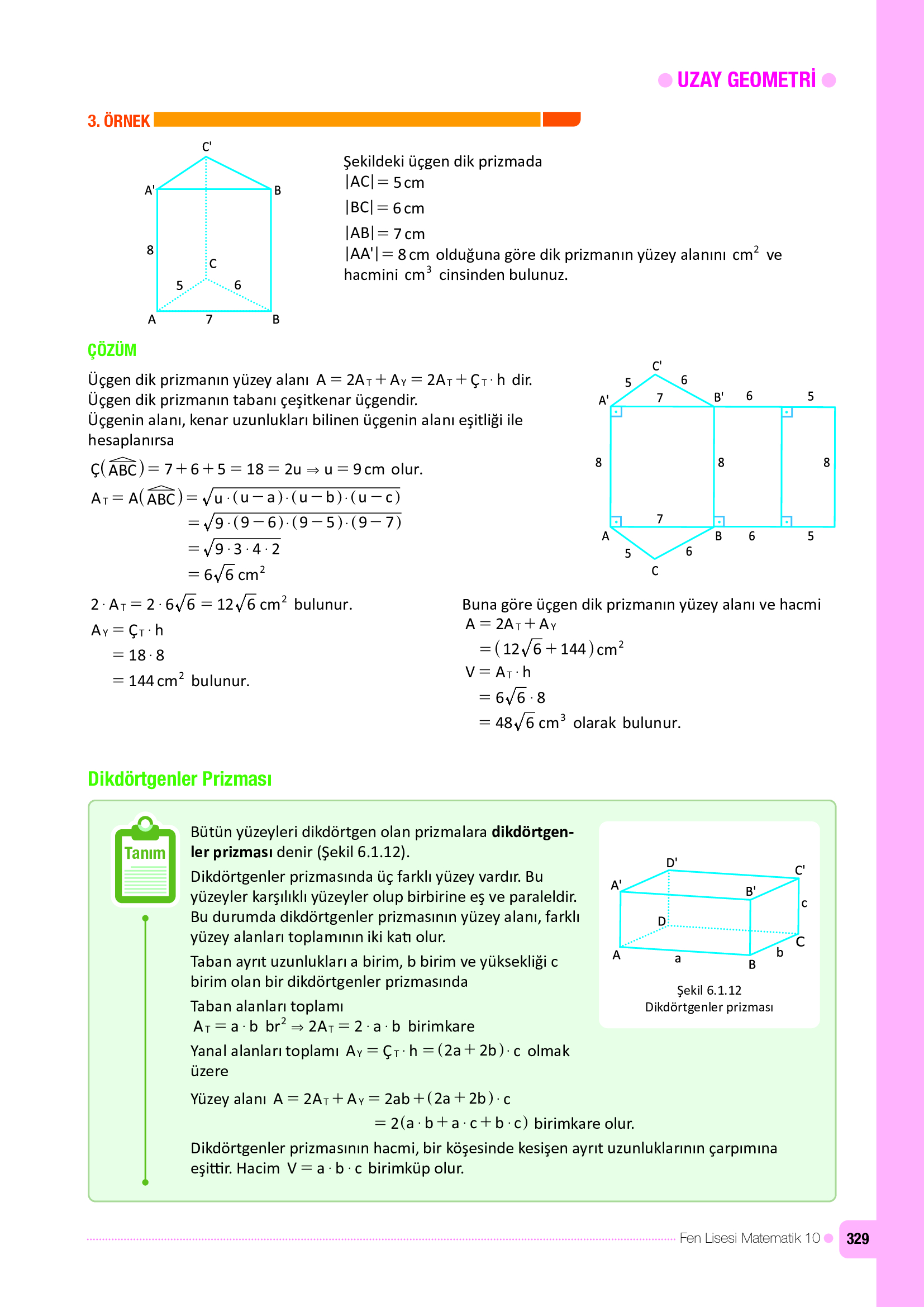 10. Sınıf Meb Yayınları Fen Lisesi Matematik Ders Kitabı Sayfa 329 Cevapları