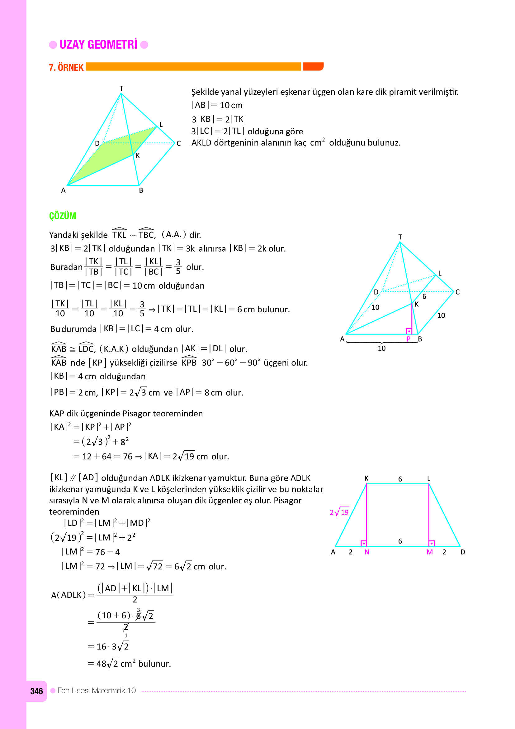 10. Sınıf Meb Yayınları Fen Lisesi Matematik Ders Kitabı Sayfa 346 Cevapları