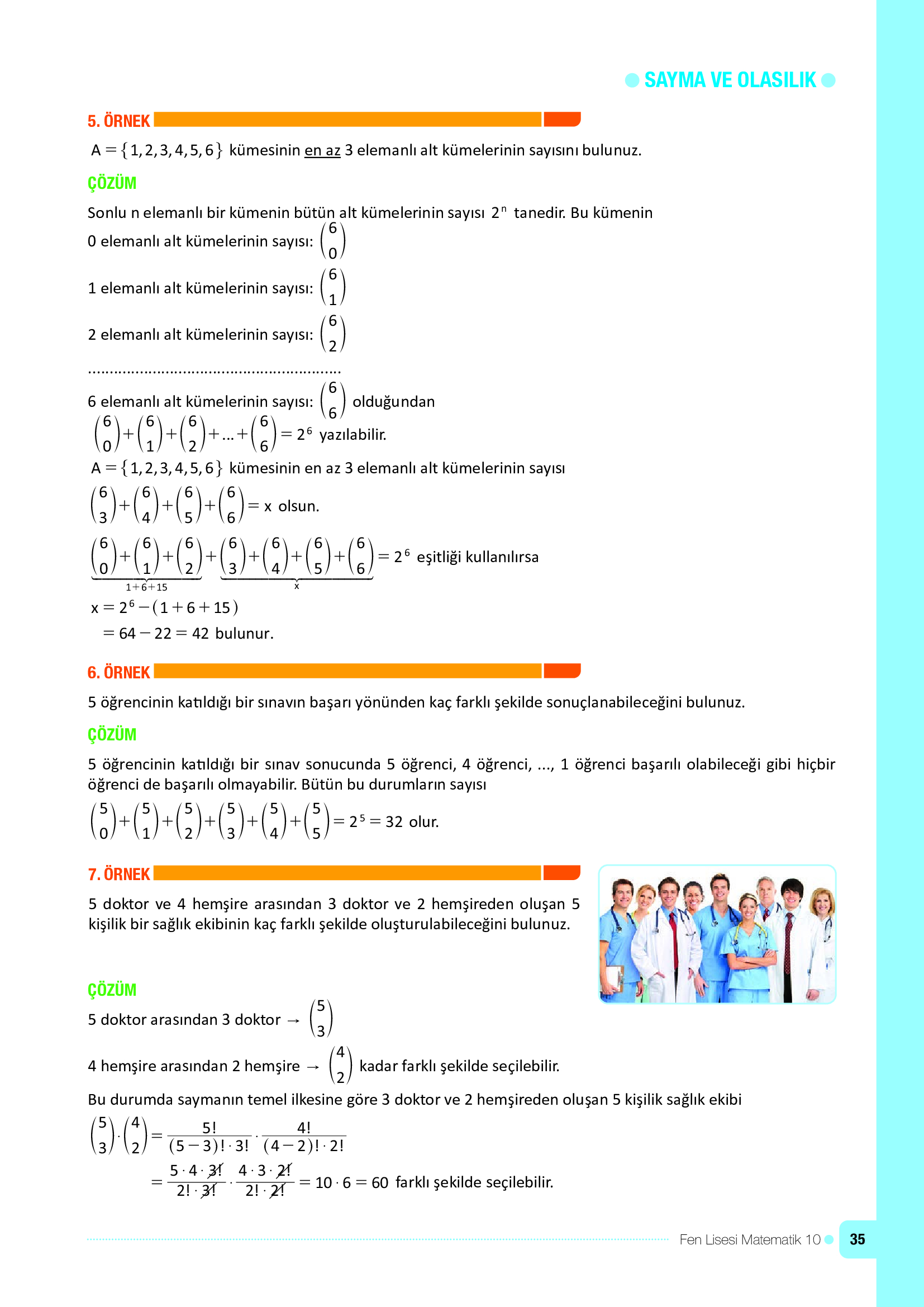 10. Sınıf Meb Yayınları Fen Lisesi Matematik Ders Kitabı Sayfa 35 Cevapları