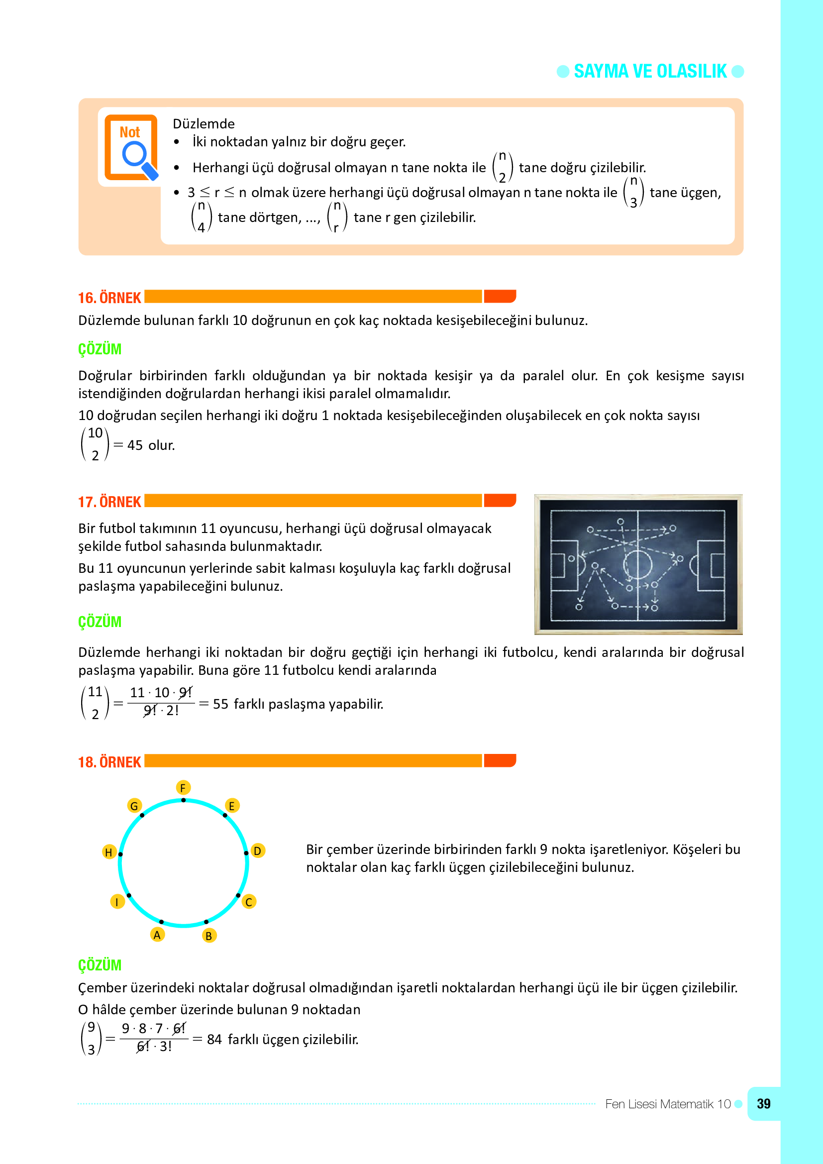 10. Sınıf Meb Yayınları Fen Lisesi Matematik Ders Kitabı Sayfa 39 Cevapları
