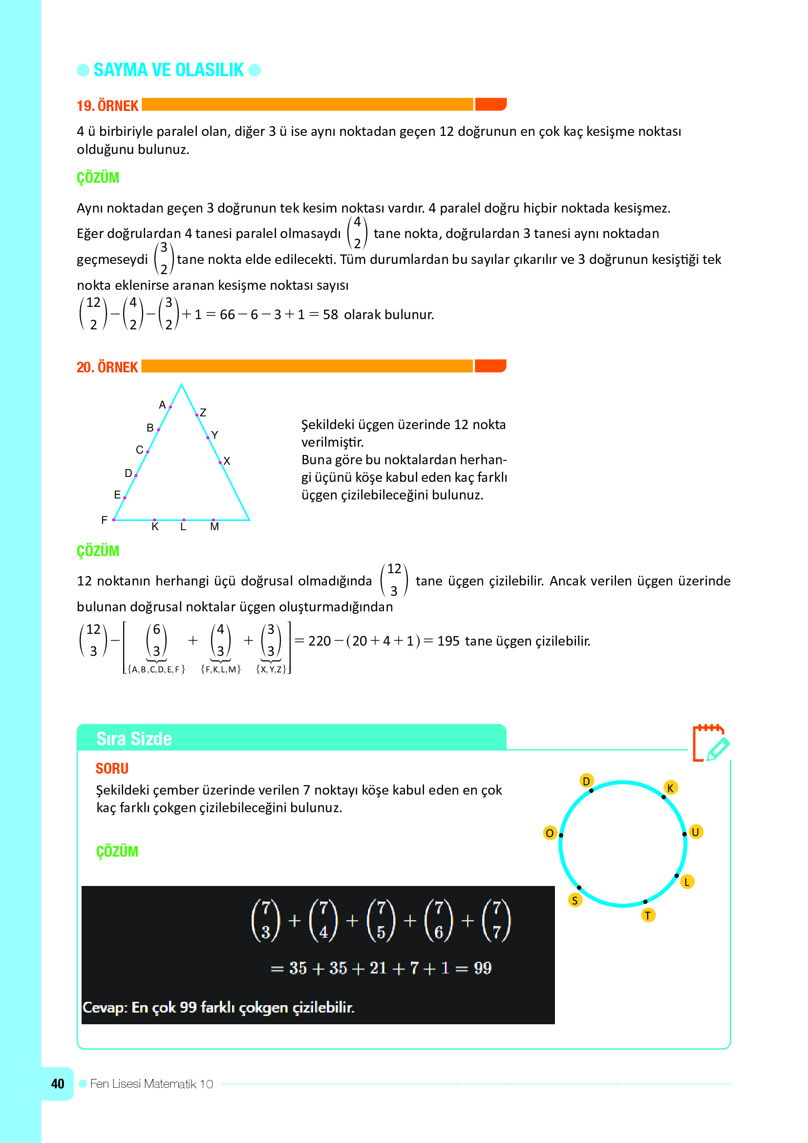 10. Sınıf Meb Yayınları Fen Lisesi Matematik Ders Kitabı Sayfa 40 Cevapları
