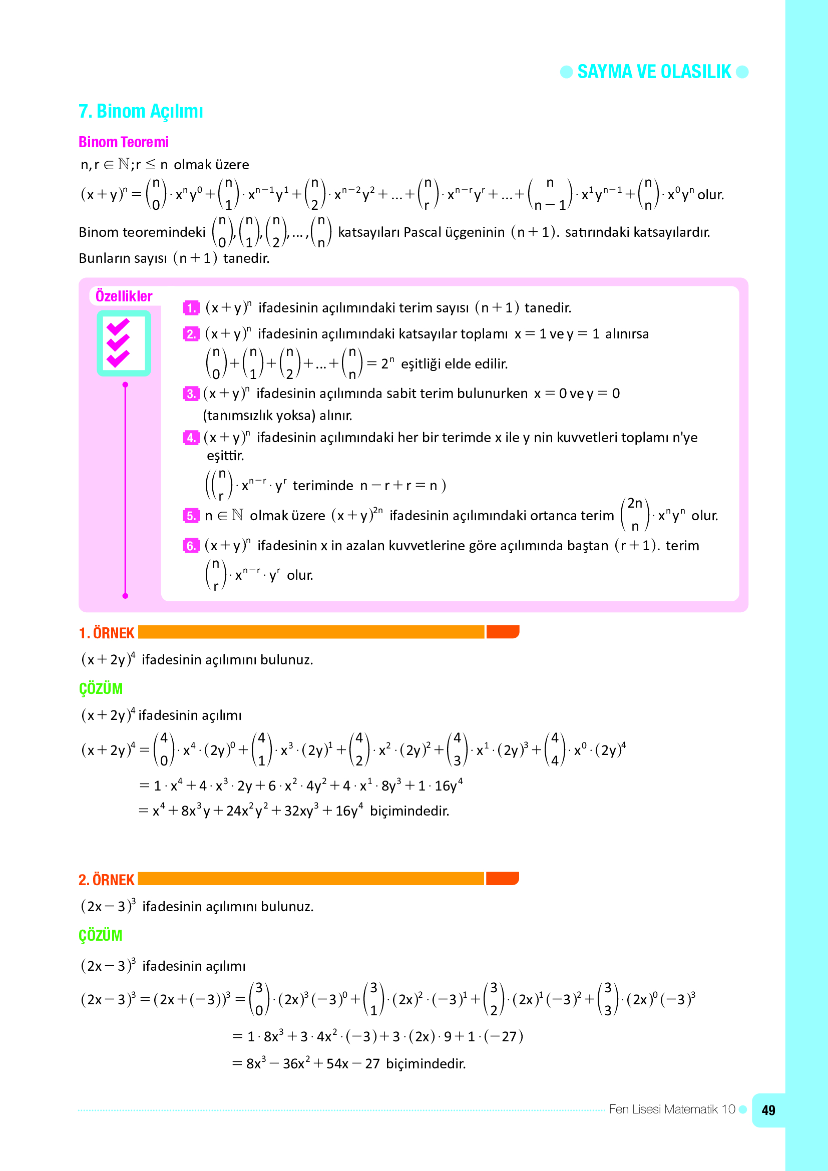 10. Sınıf Meb Yayınları Fen Lisesi Matematik Ders Kitabı Sayfa 49 Cevapları 10. Sınıf Meb Yayınları Fen Lisesi Matematik Ders Kitabı Sayfa 49 Cevapları