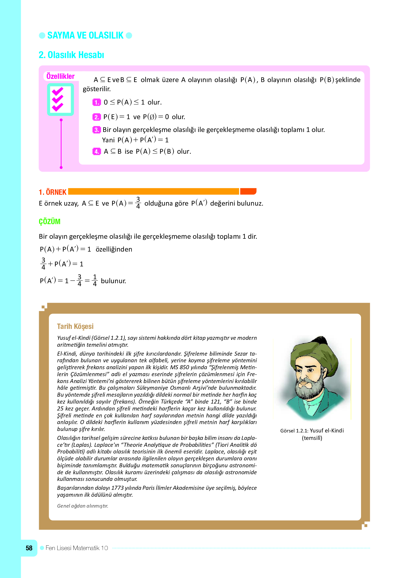 10. Sınıf Meb Yayınları Fen Lisesi Matematik Ders Kitabı Sayfa 58 Cevapları