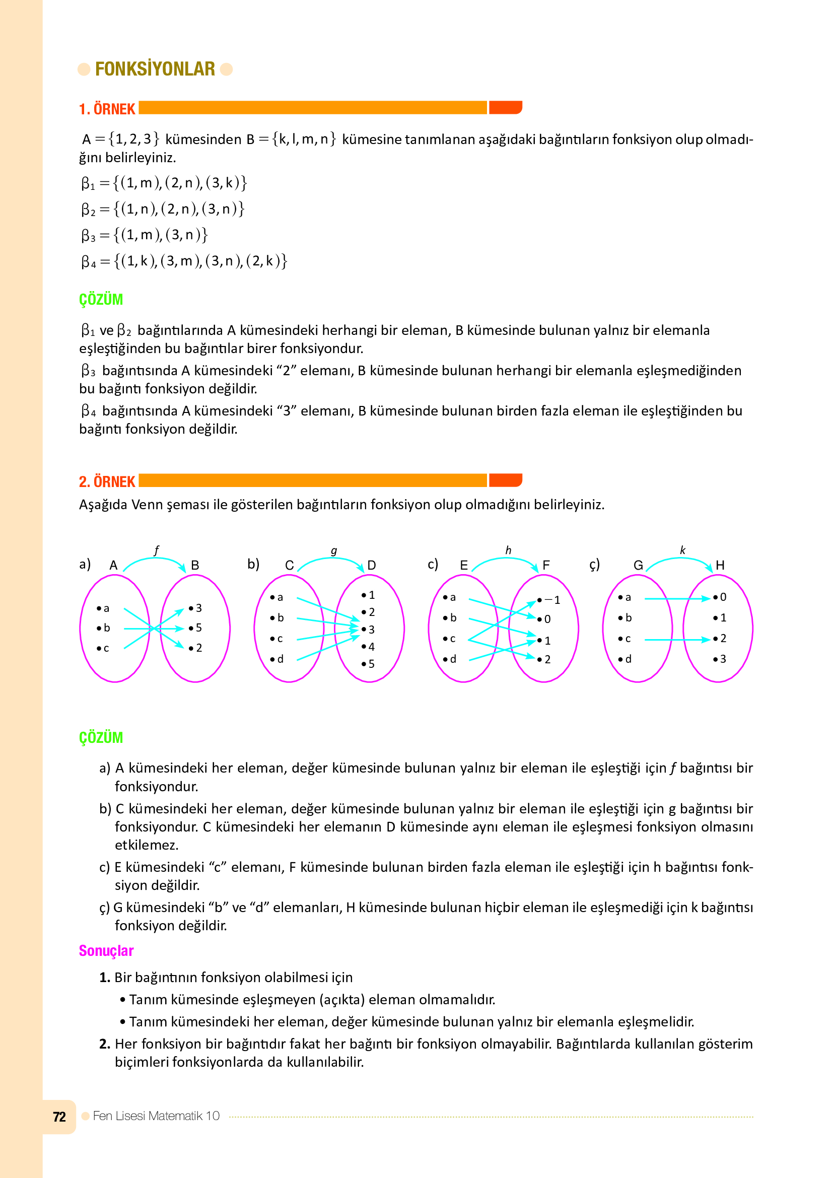 10. Sınıf Meb Yayınları Fen Lisesi Matematik Ders Kitabı Sayfa 72 Cevapları