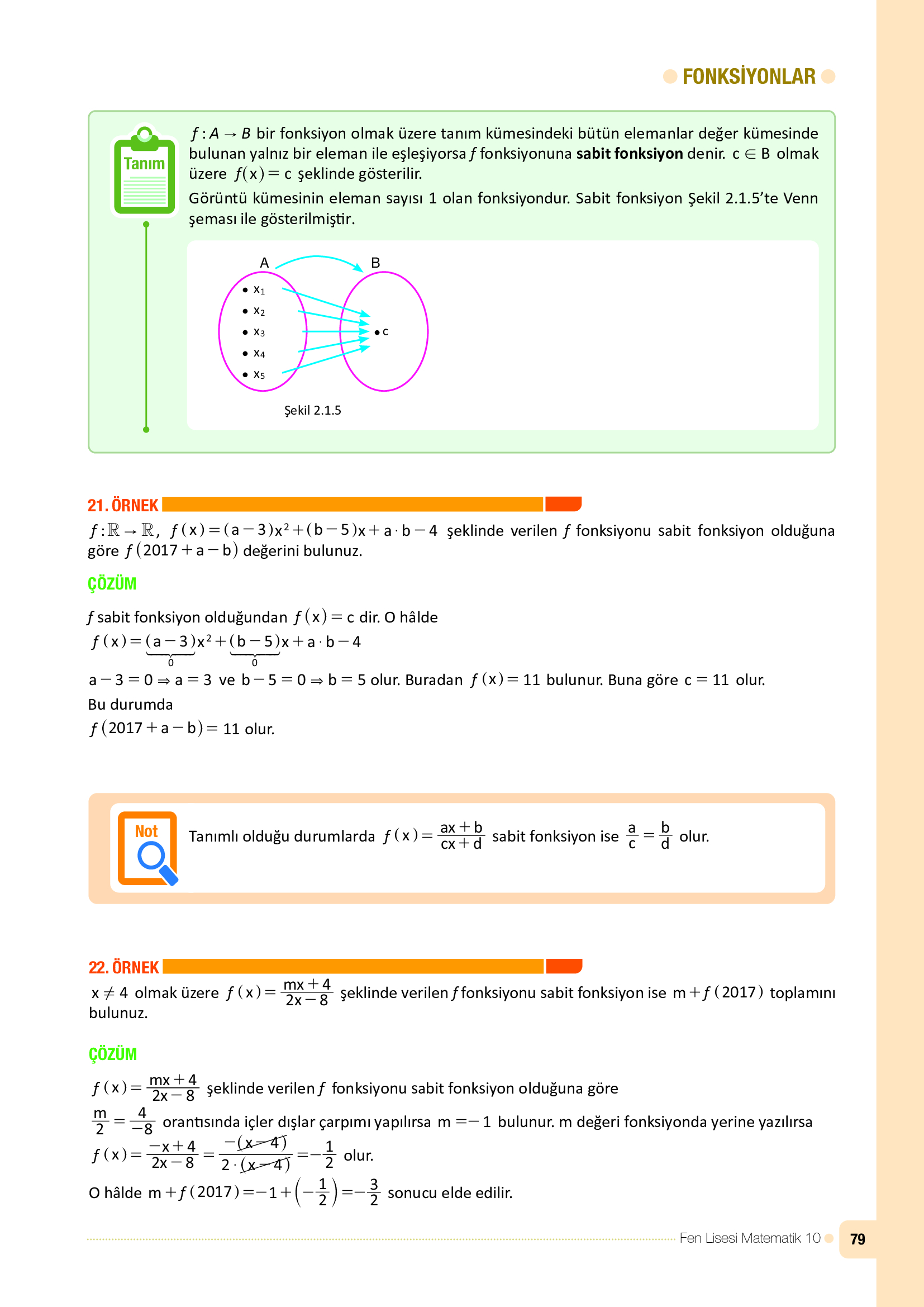 10. Sınıf Meb Yayınları Fen Lisesi Matematik Ders Kitabı Sayfa 79 Cevapları