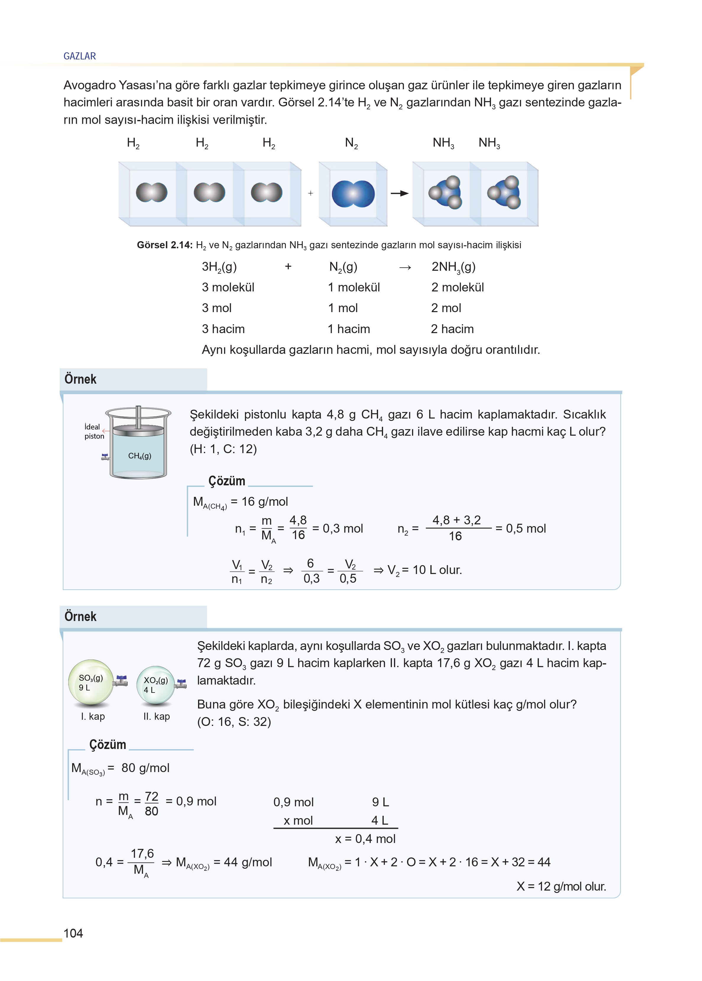 11. Sınıf Meb Yayınları Fen Lisesi Kimya Ders Kitabı Sayfa 104 Cevapları 11. Sınıf Meb Yayınları Fen Lisesi Kimya Ders Kitabı Sayfa 104 Cevapları