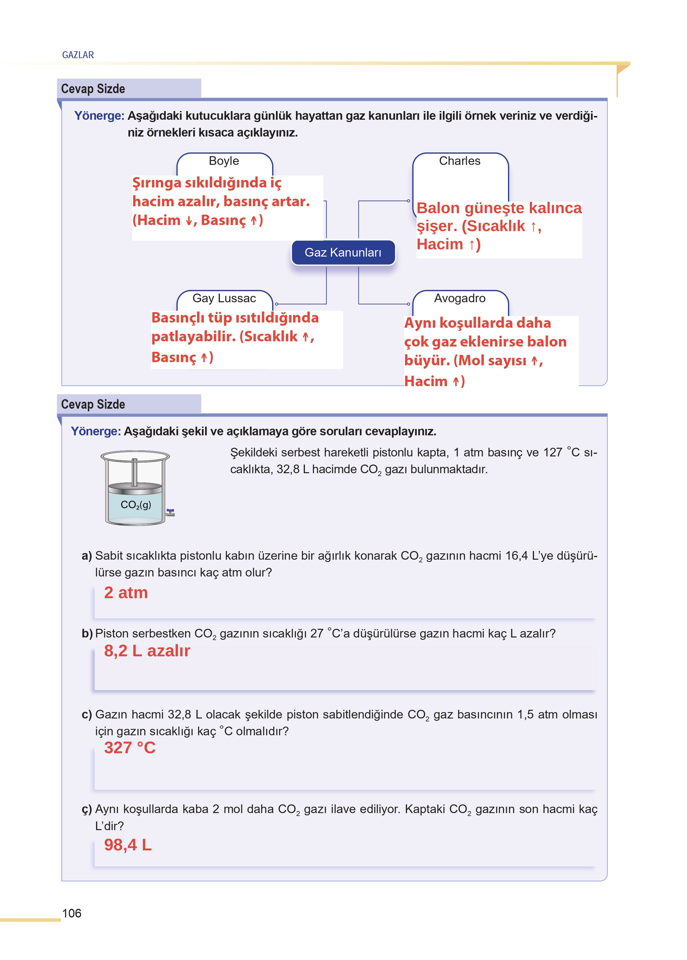 11. Sınıf Meb Yayınları Fen Lisesi Kimya Ders Kitabı Sayfa 106 Cevapları 11. Sınıf Meb Yayınları Fen Lisesi Kimya Ders Kitabı Sayfa 106 Cevapları