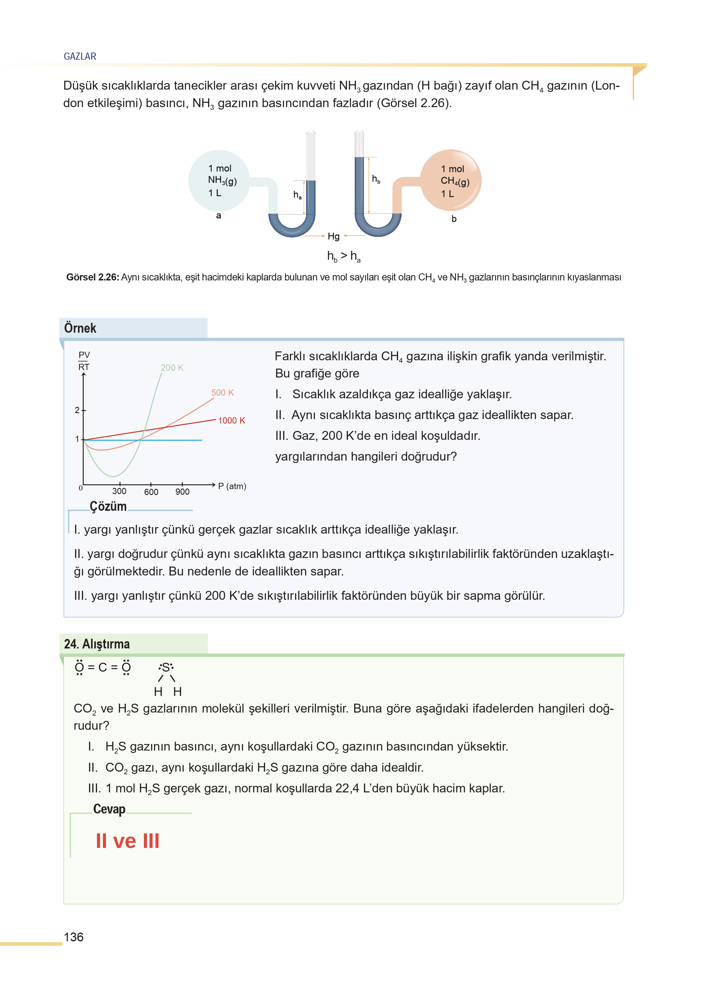 11. Sınıf Meb Yayınları Fen Lisesi Kimya Ders Kitabı Sayfa 136 Cevapları
