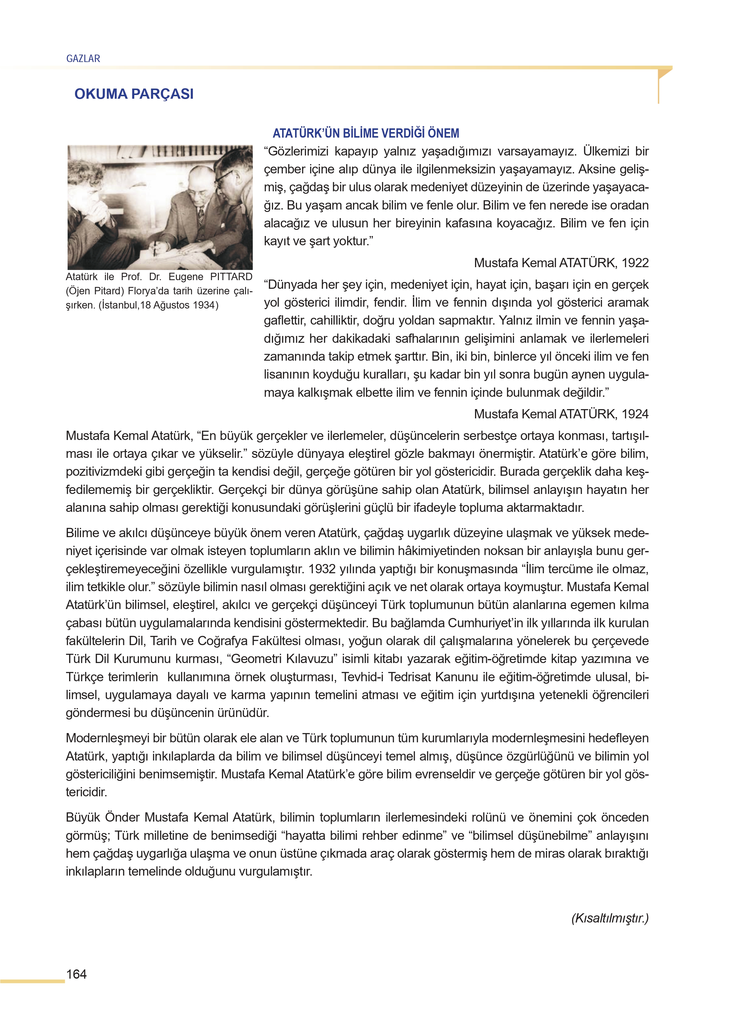 11. Sınıf Meb Yayınları Fen Lisesi Kimya Ders Kitabı Sayfa 164 Cevapları