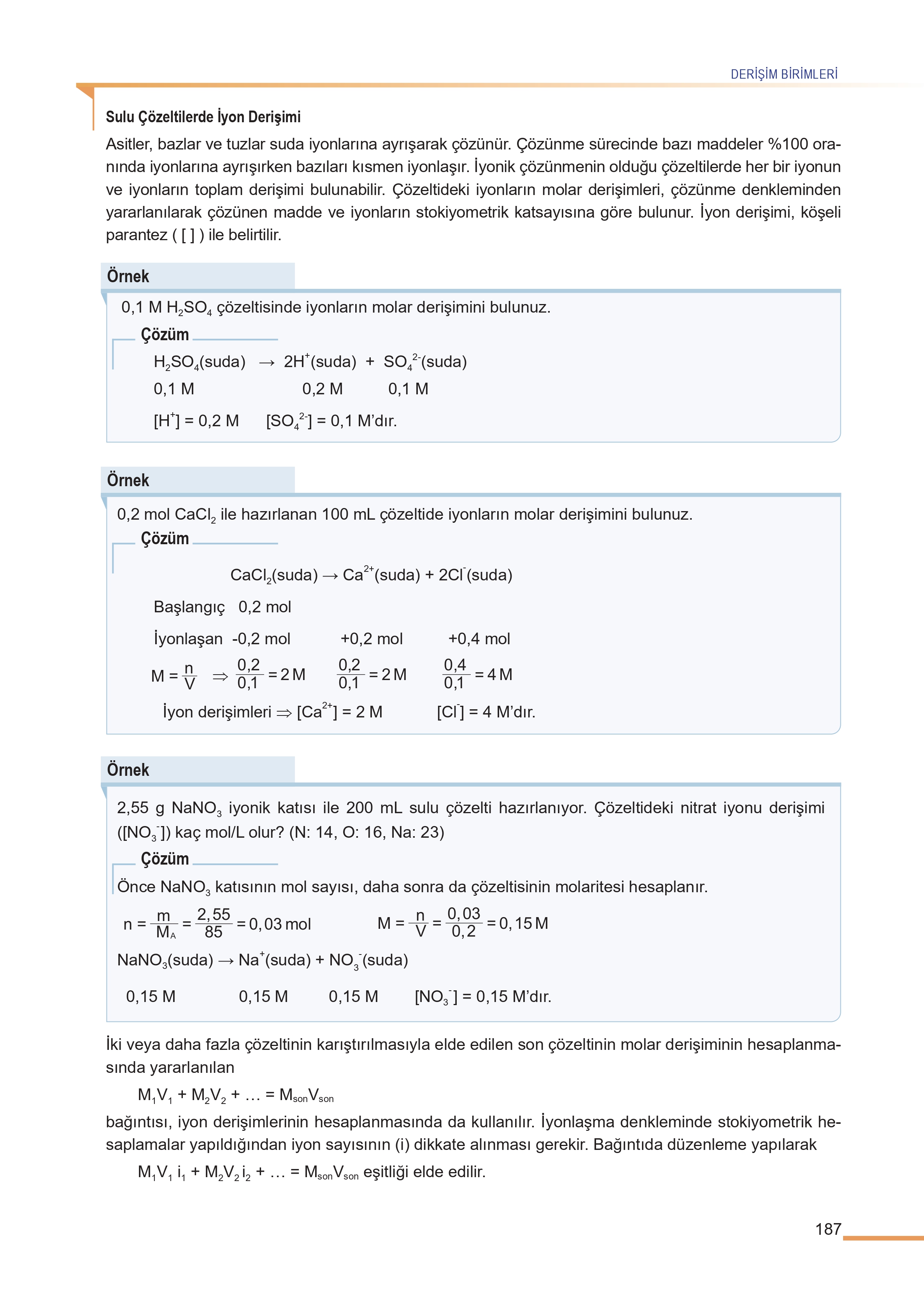 11. Sınıf Meb Yayınları Fen Lisesi Kimya Ders Kitabı Sayfa 187 Cevapları