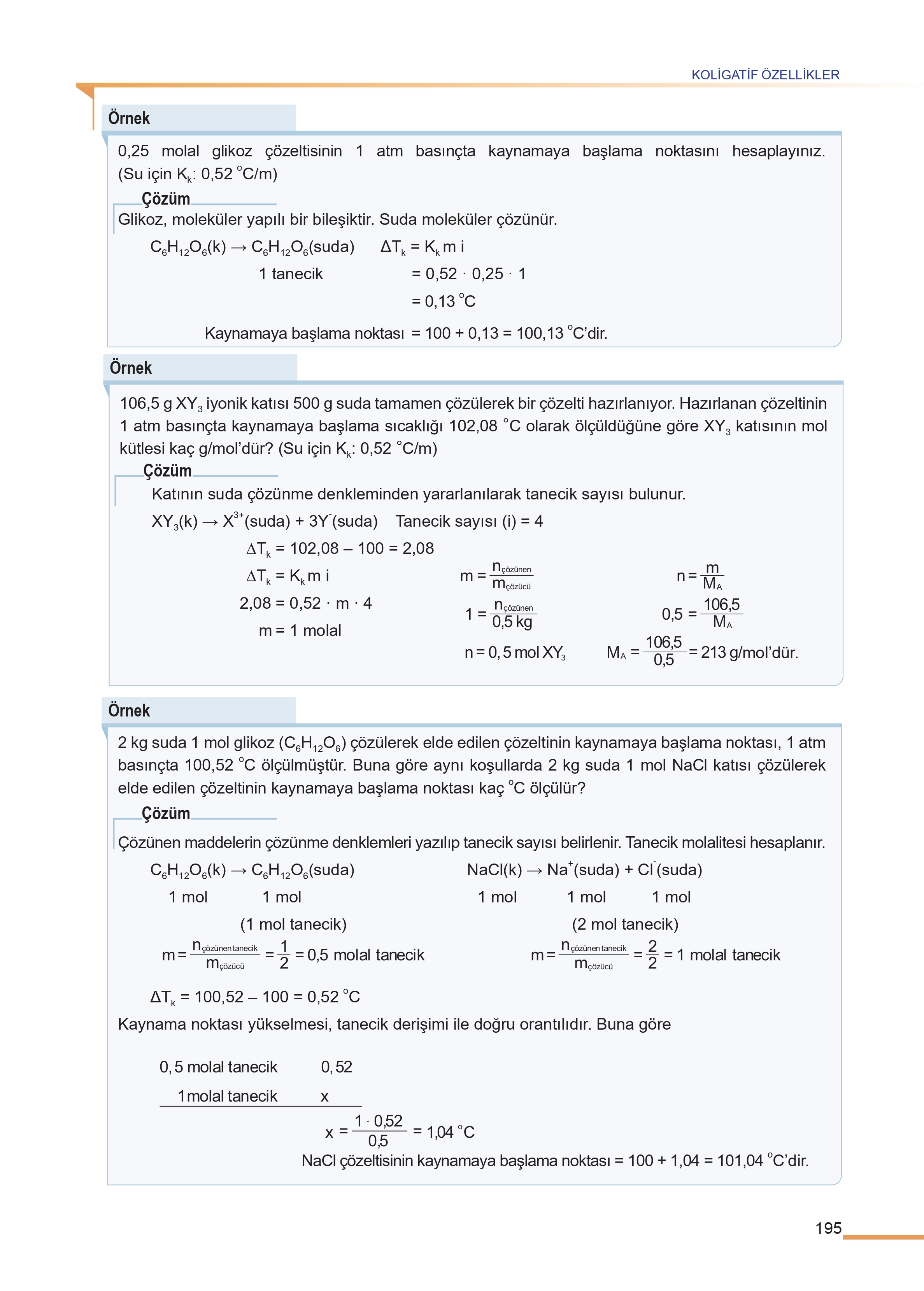 11. Sınıf Meb Yayınları Fen Lisesi Kimya Ders Kitabı Sayfa 195 Cevapları