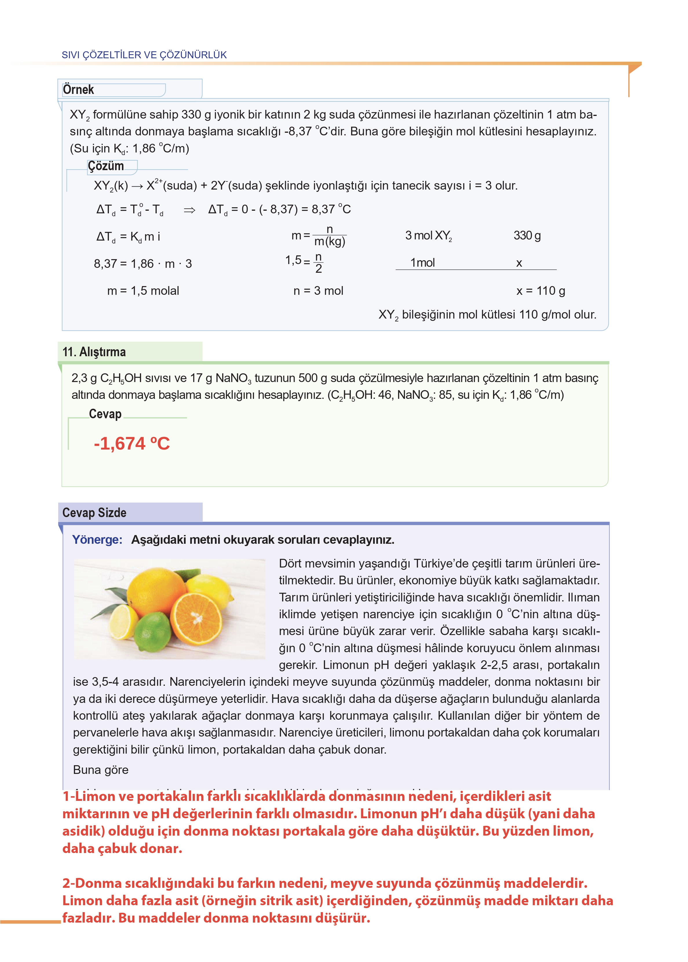 11. Sınıf Meb Yayınları Fen Lisesi Kimya Ders Kitabı Sayfa 198 Cevapları 11. Sınıf Meb Yayınları Fen Lisesi Kimya Ders Kitabı Sayfa 198 Cevapları